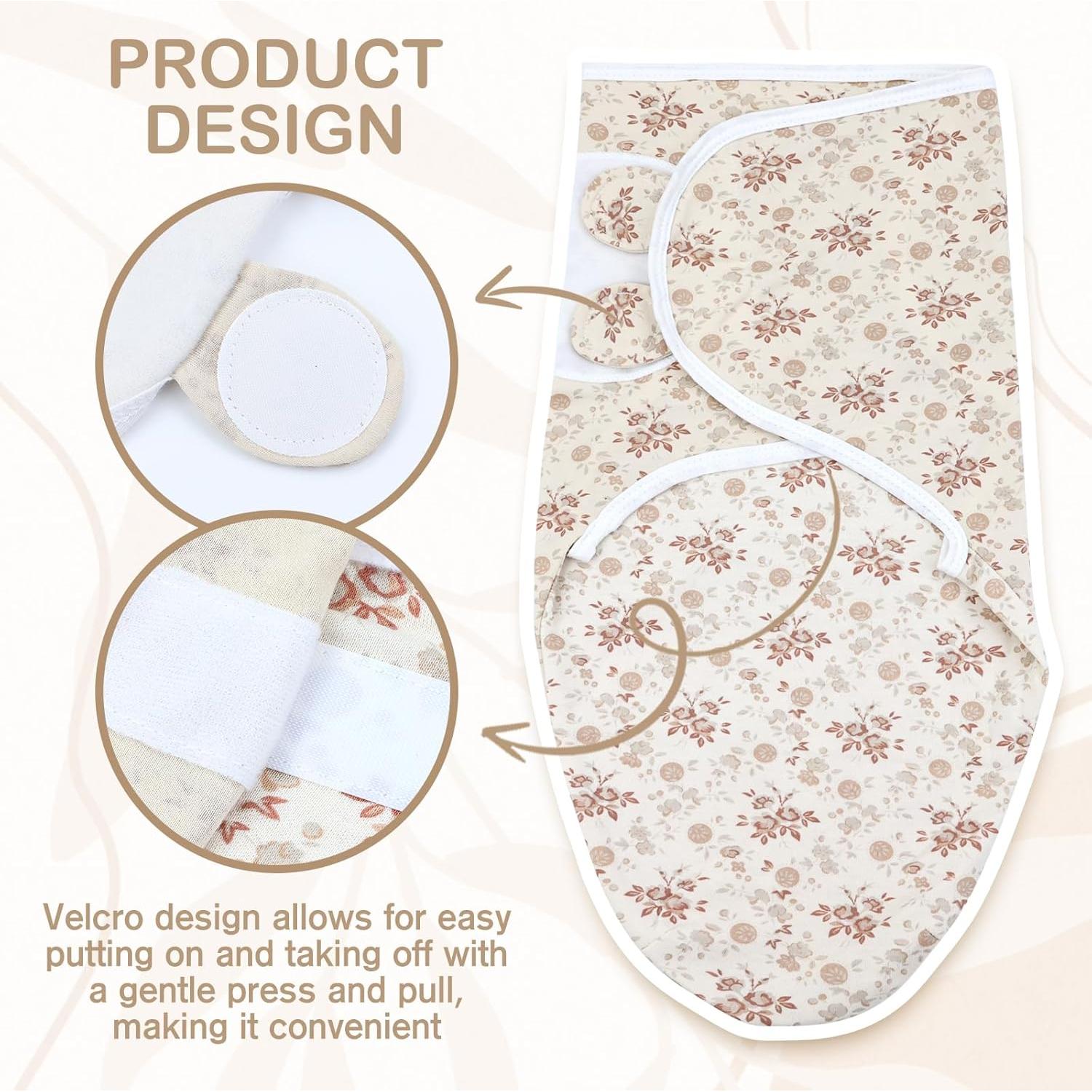 Cinaci 2 Paquete Mantitas y Gorras Bebé Algodón Suave