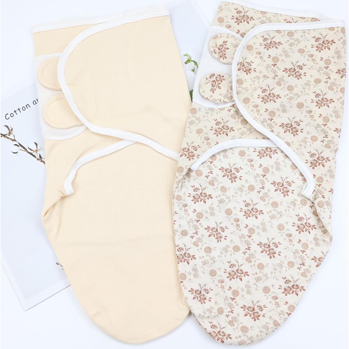 Cinaci 2 Paquete Mantitas y Gorras Bebé Algodón Suave