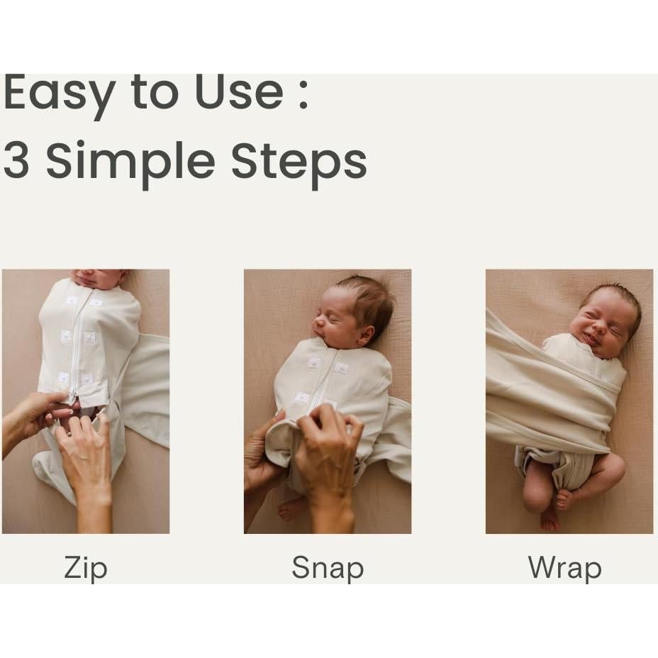 Saco de Swaddle embé 0-3 meses Algodón Transpirable Cocoa