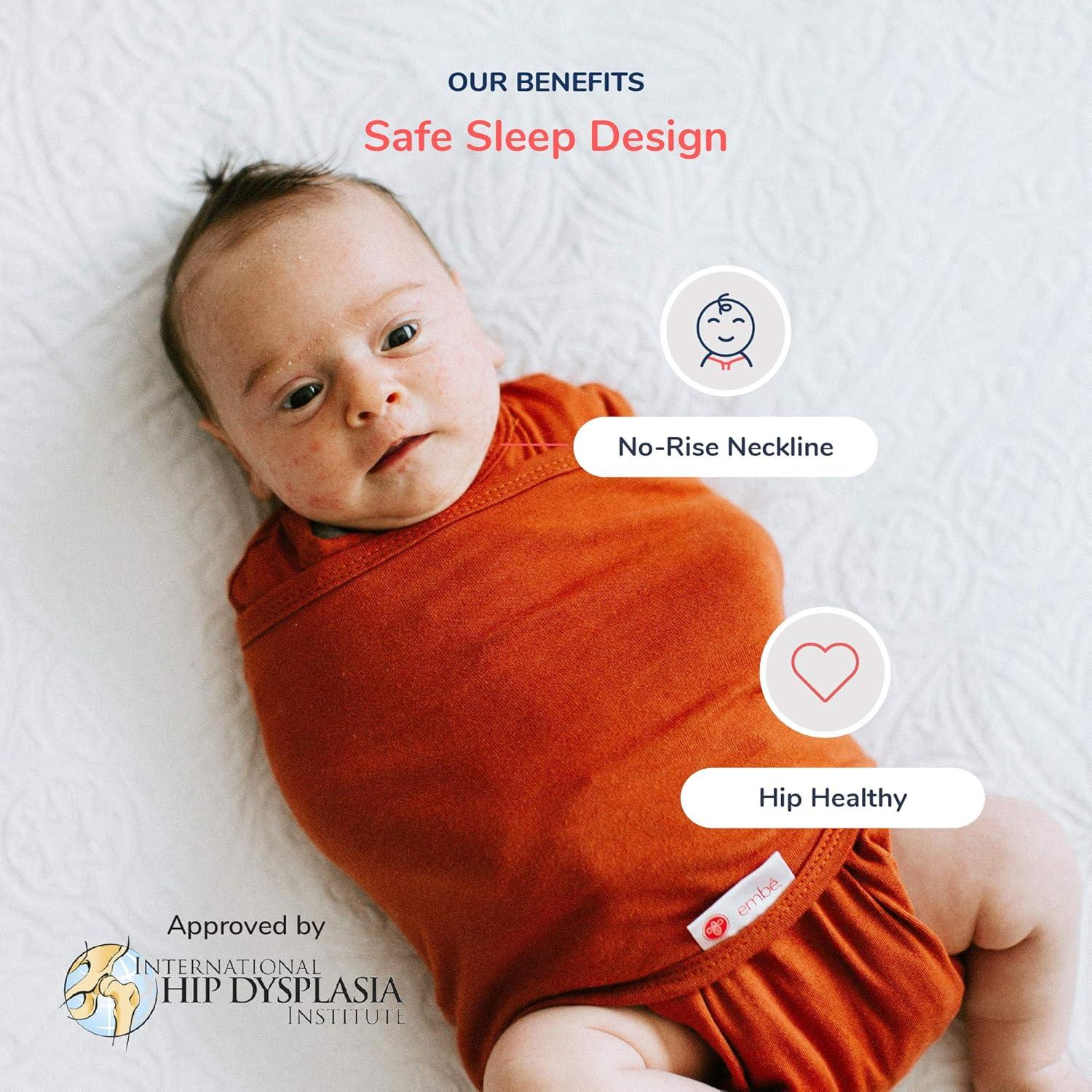 Saco de Swaddle embé 0-3 meses Algodón Transpirable Cocoa