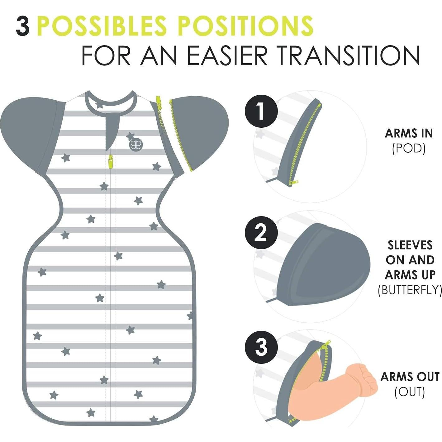 Saco de Swaddle bblüv Sleëp Mediano con Mangas Removibles