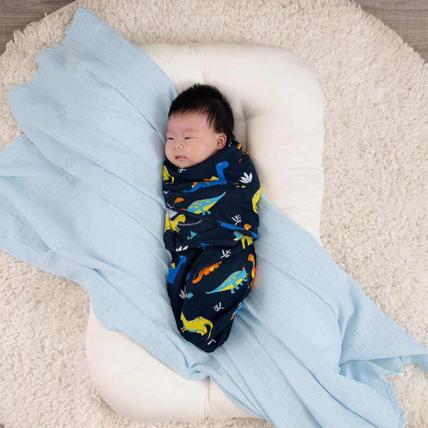 Paquete de 3 Envolturas de Swaddle David Algodón Dinosaurio 0-3 Meses