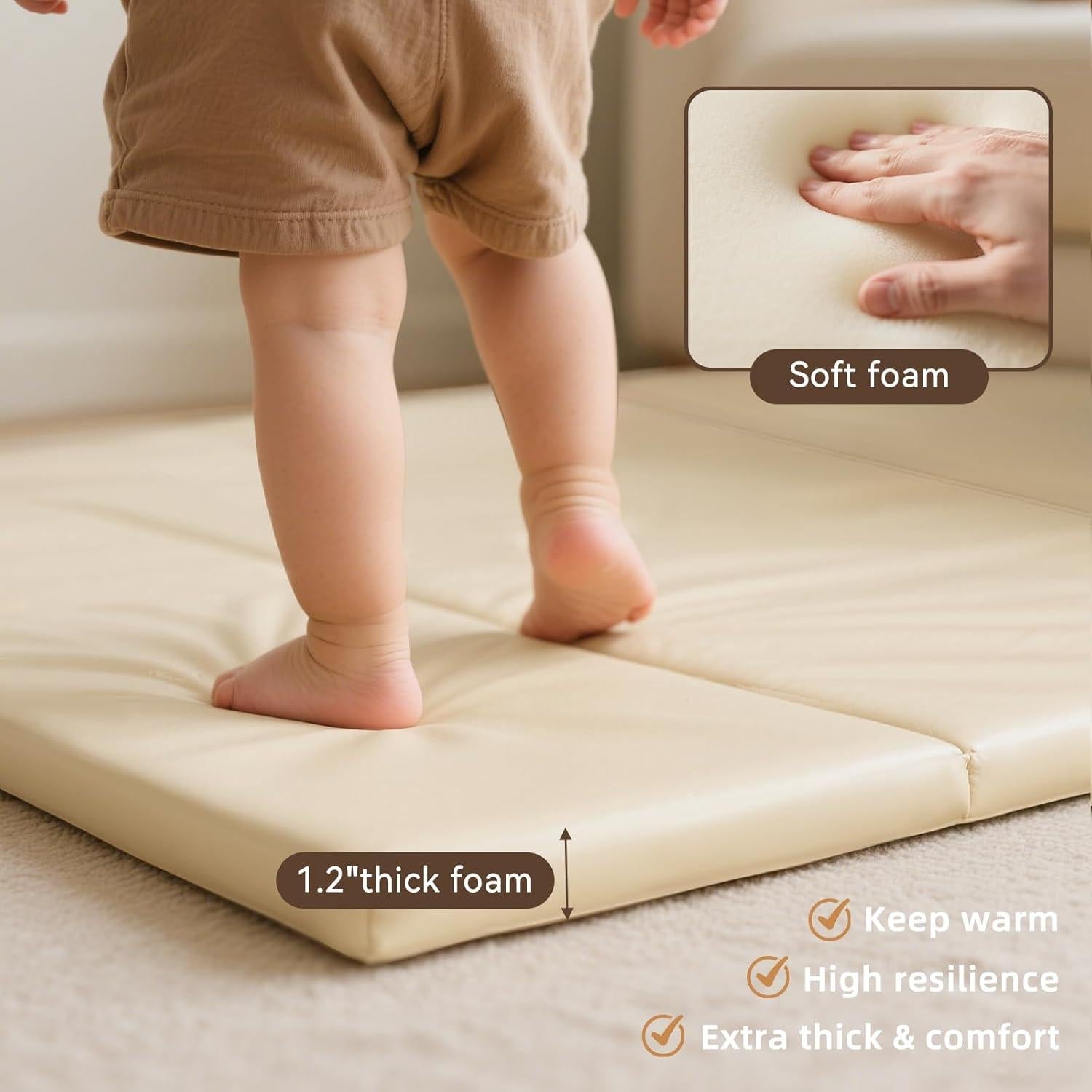Alfombra de Juego Plegable TODIBY Beige 121x121cm Impermeable