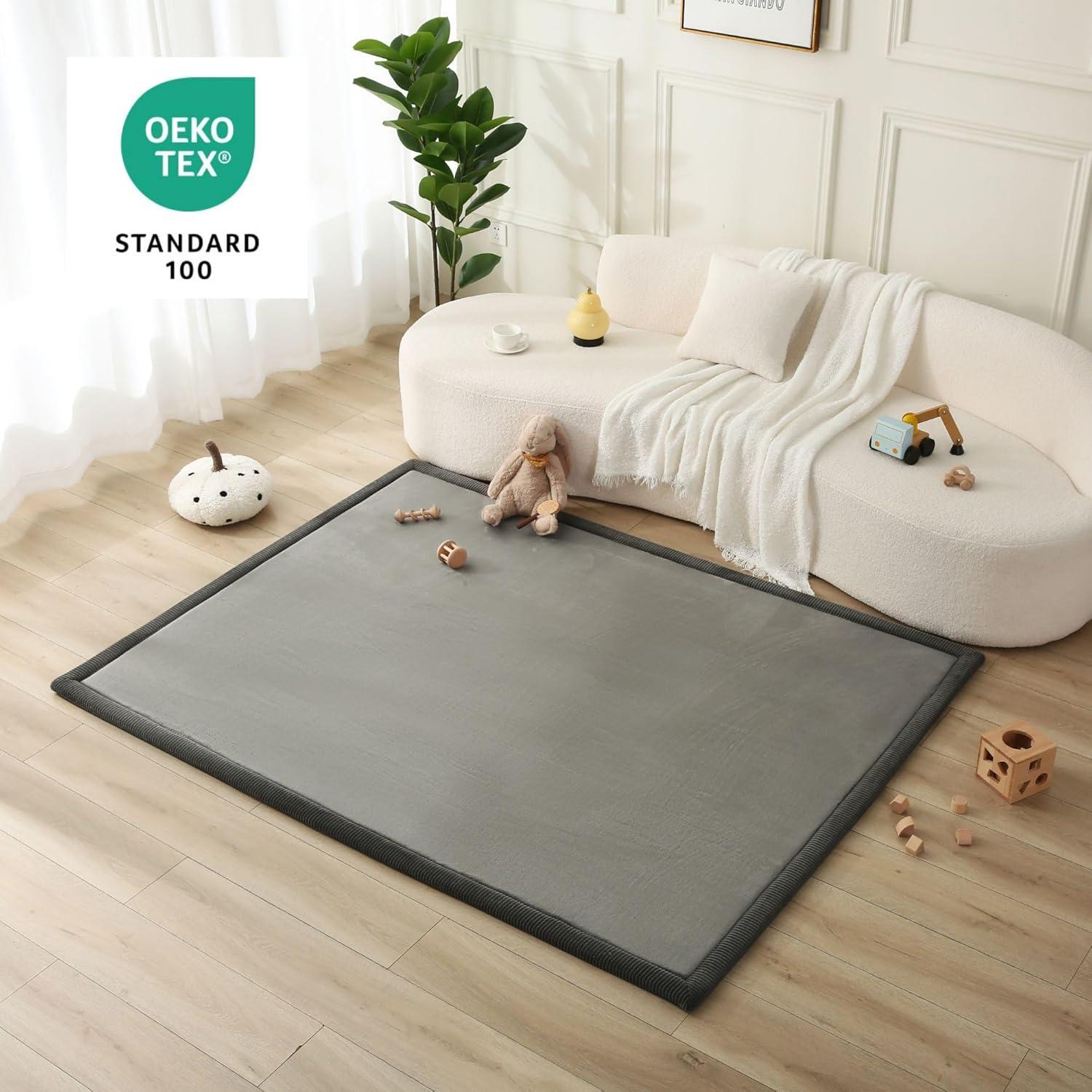 Alfombra de Juego Hakuna Matte 152x203 cm Gris Oscuro Antideslizante