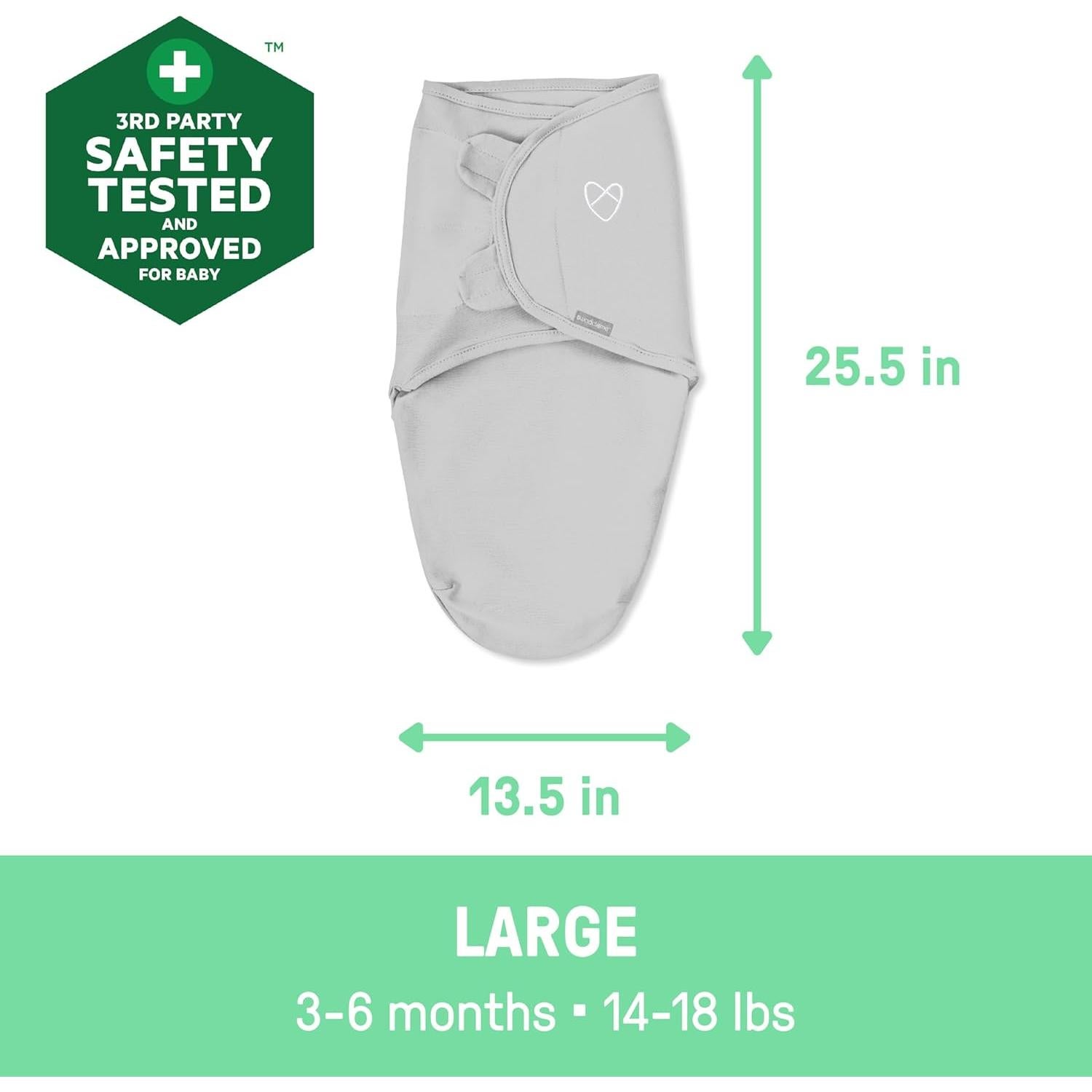 SwaddleMe Swaddle Original 100% Algodón 0-3 Meses Paquete de 3