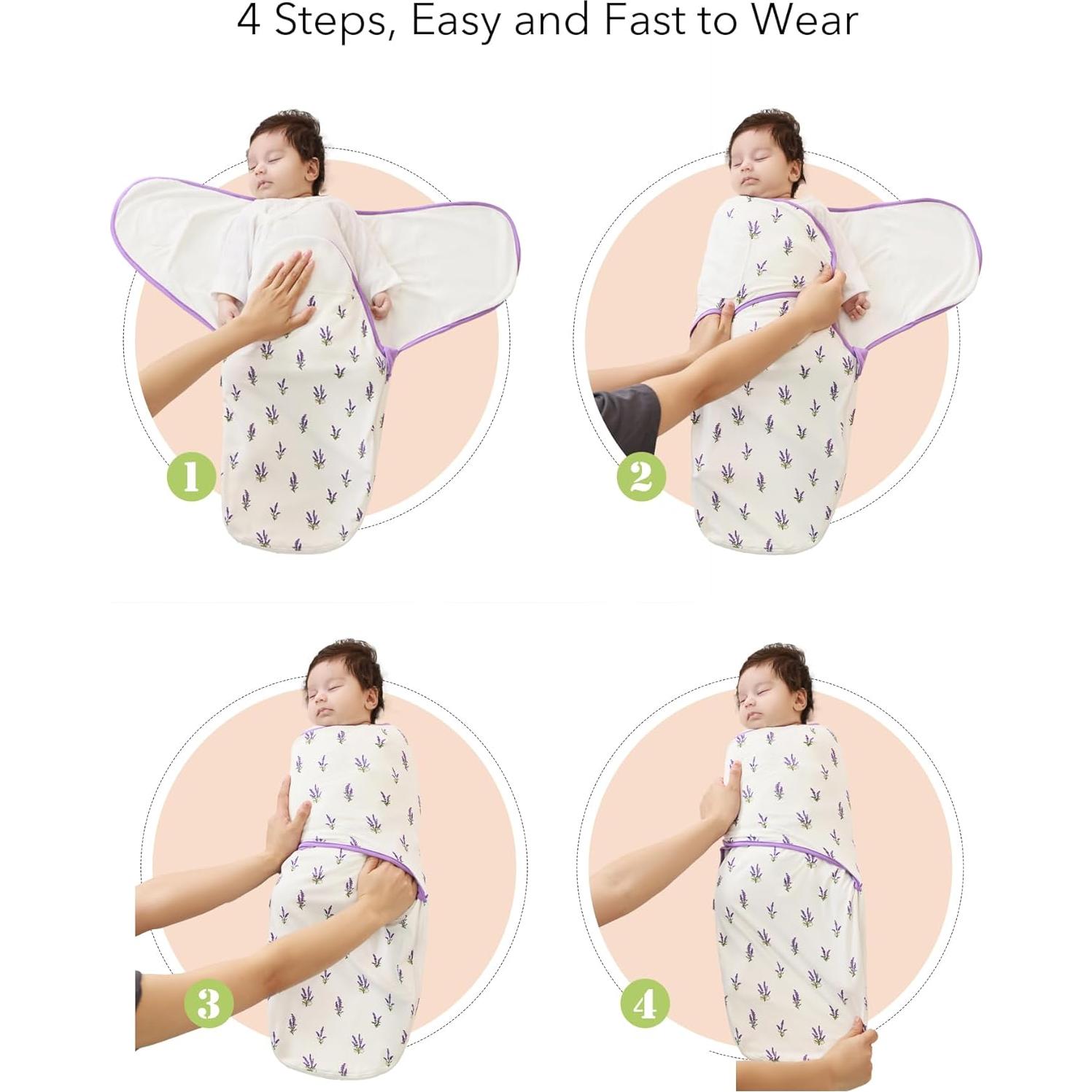 Saco de Sueño Swaddle BambooBud Lavanda 0-3 Meses