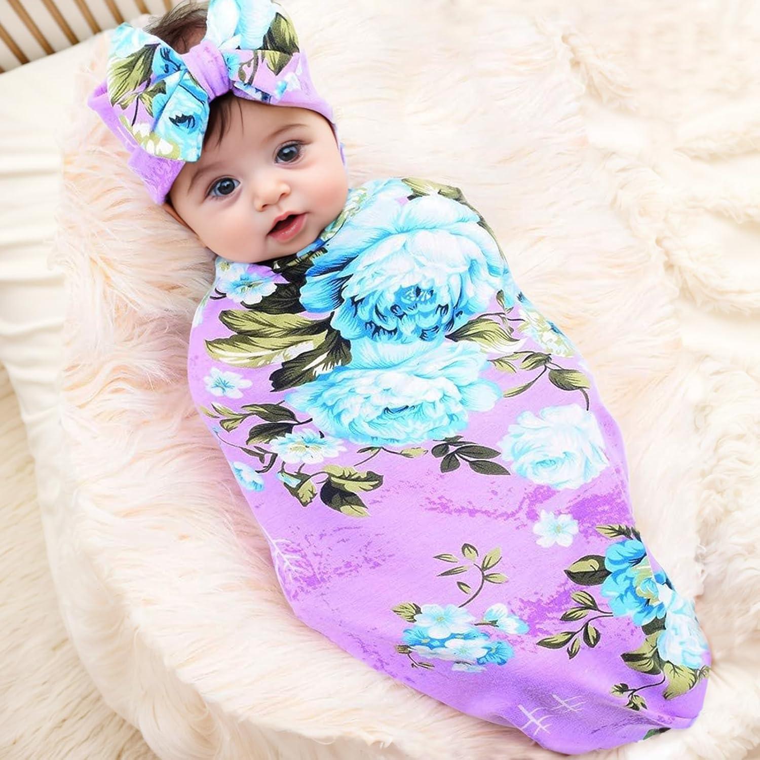 Manta de Recepción Galabloomer para Bebé 80x80 cm Púrpura