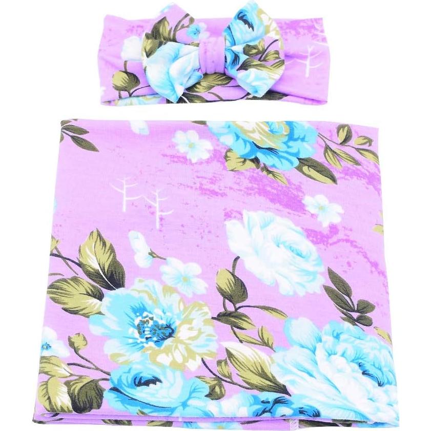 Manta de Recepción Galabloomer para Bebé 80x80 cm Púrpura