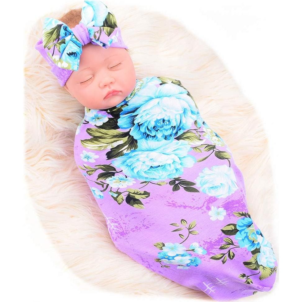 Manta de Recepción Galabloomer para Bebé 80x80 cm Púrpura