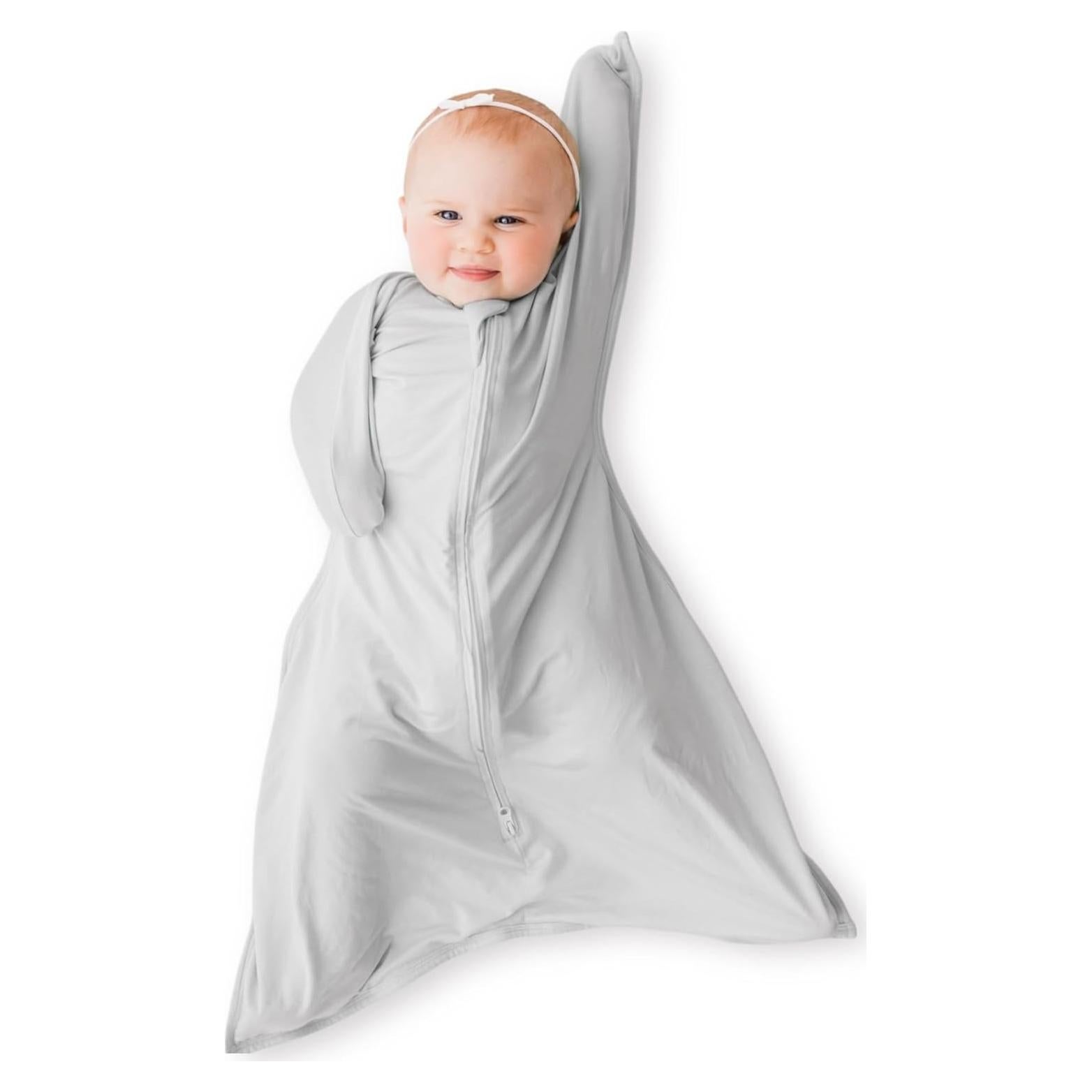 Manta Swaddle Bebé Bebon Butterfly - Gris Acogedor, 6-12 Meses