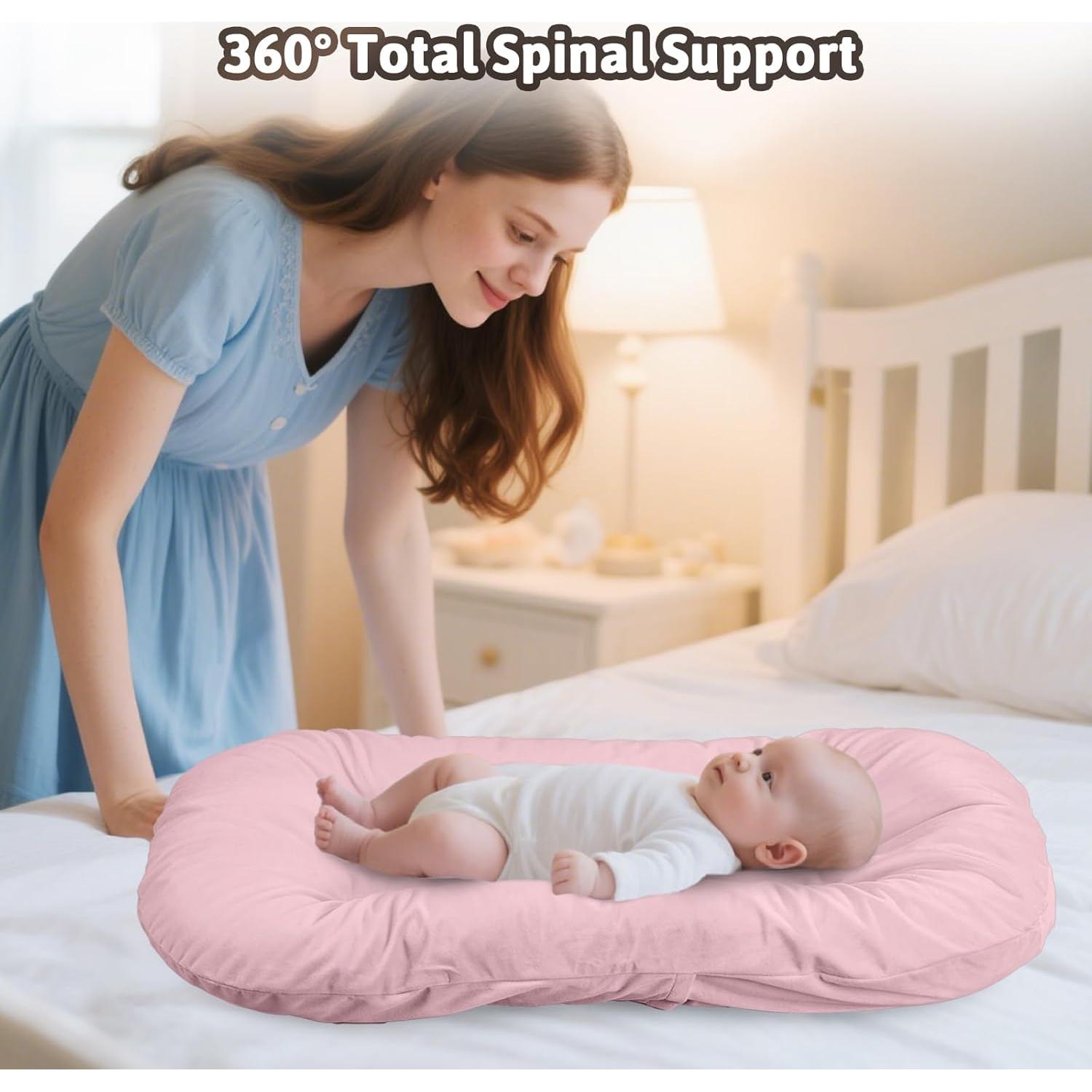 Almohadilla de Juego para Bebés Loevin Rosa 75x45 cm Algodón