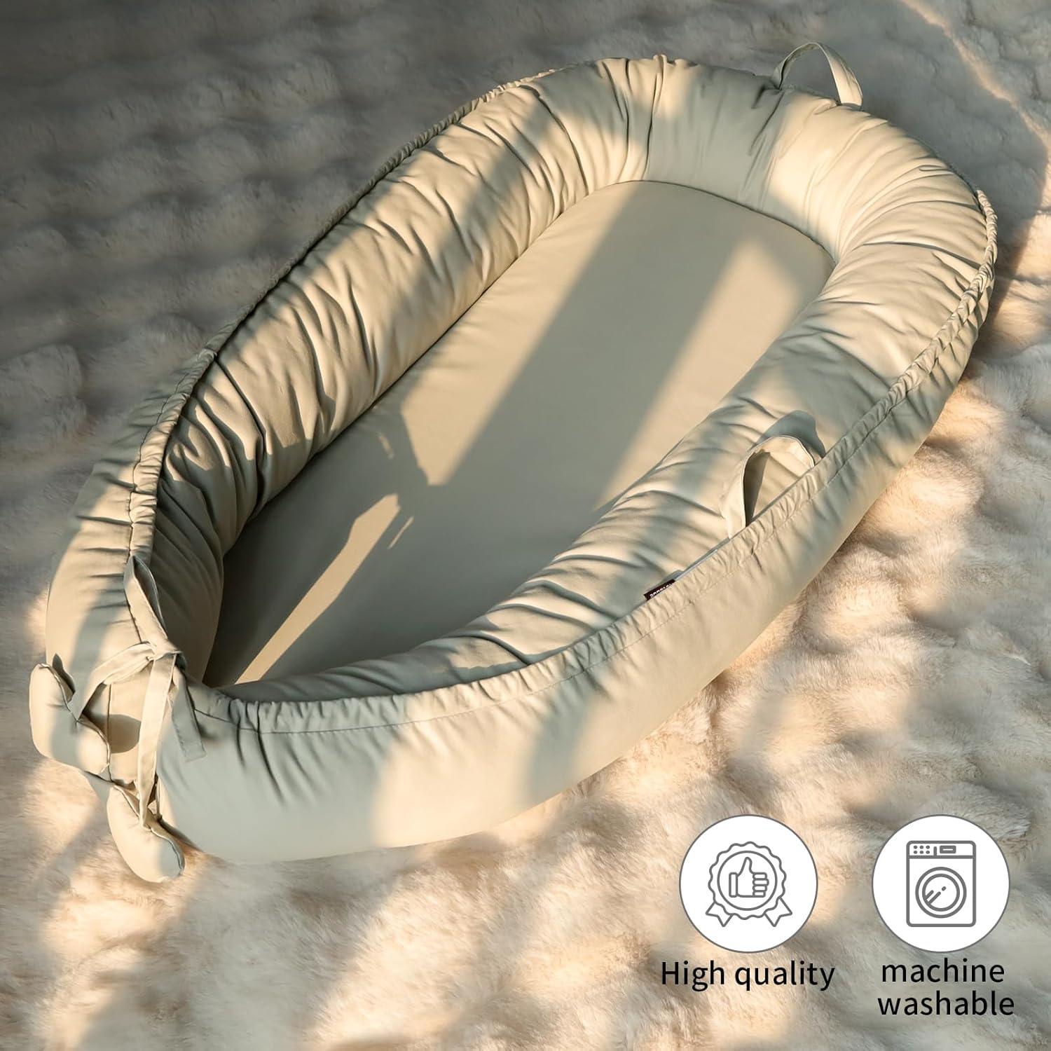 Cuna para Bebé BD-00P - Algodón Suave 0-24 Meses Plata