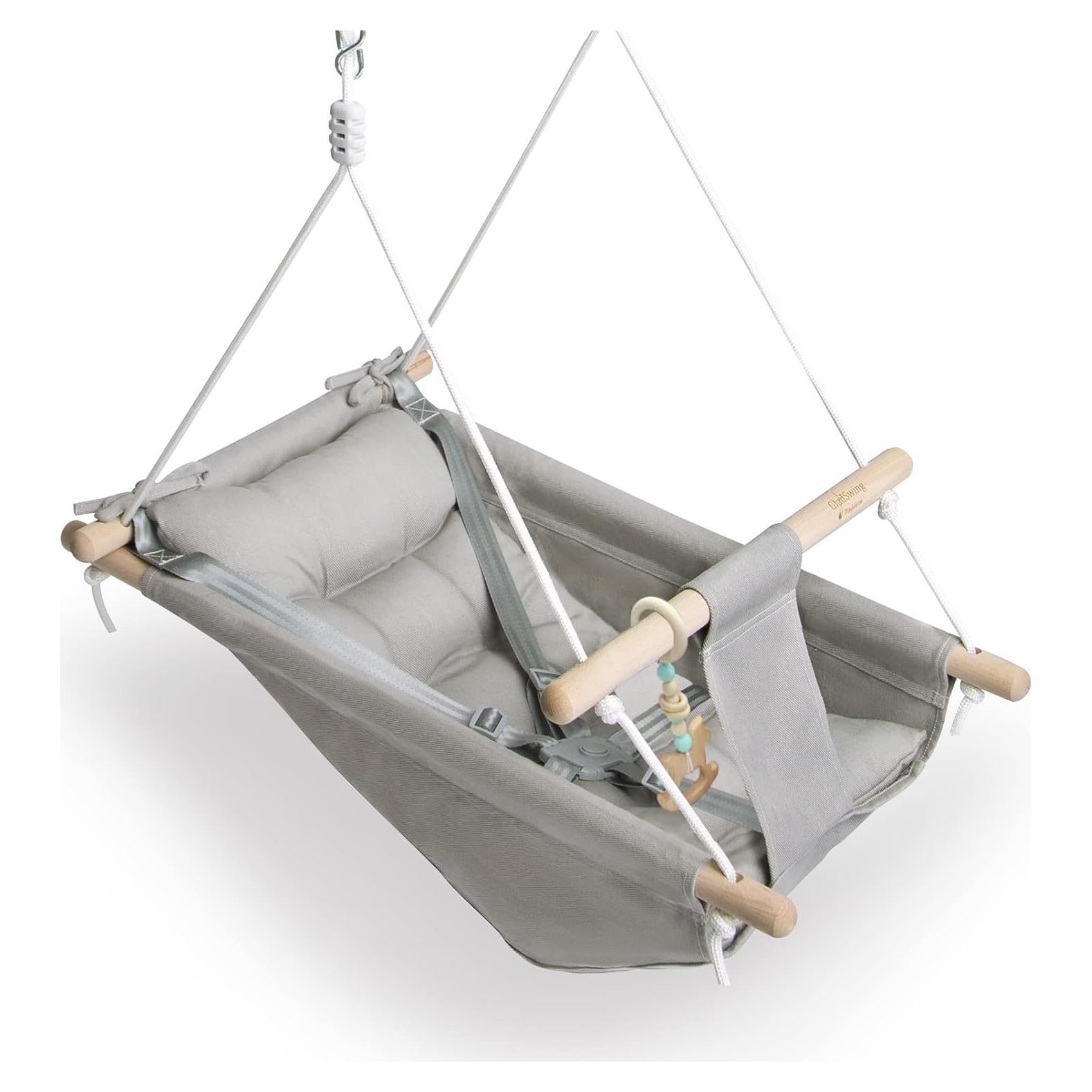 Columpio para Bebés Gladswing Gris, Hamaca de Lona Ajustable