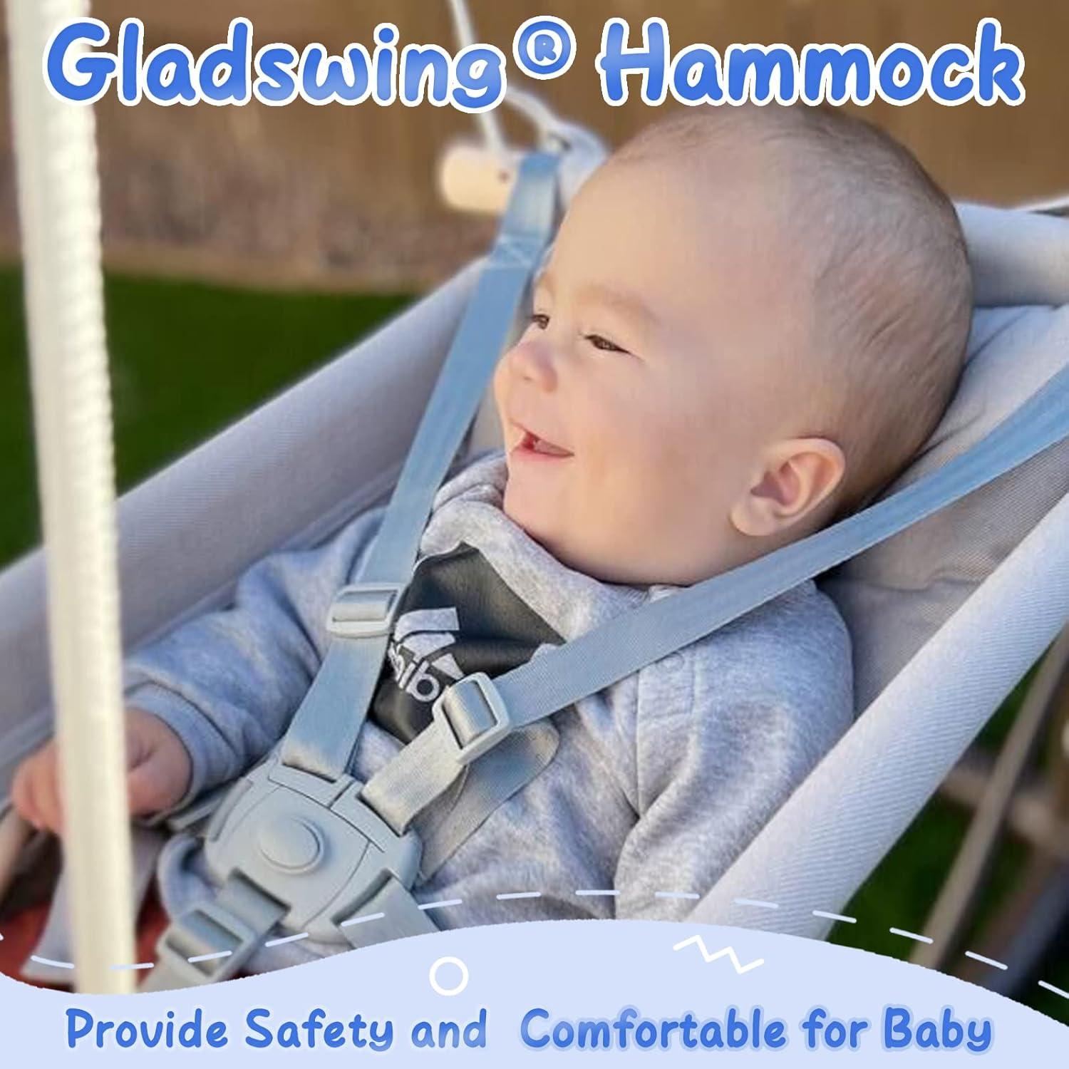 Columpio para Bebés Gladswing Gris, Hamaca de Lona Ajustable
