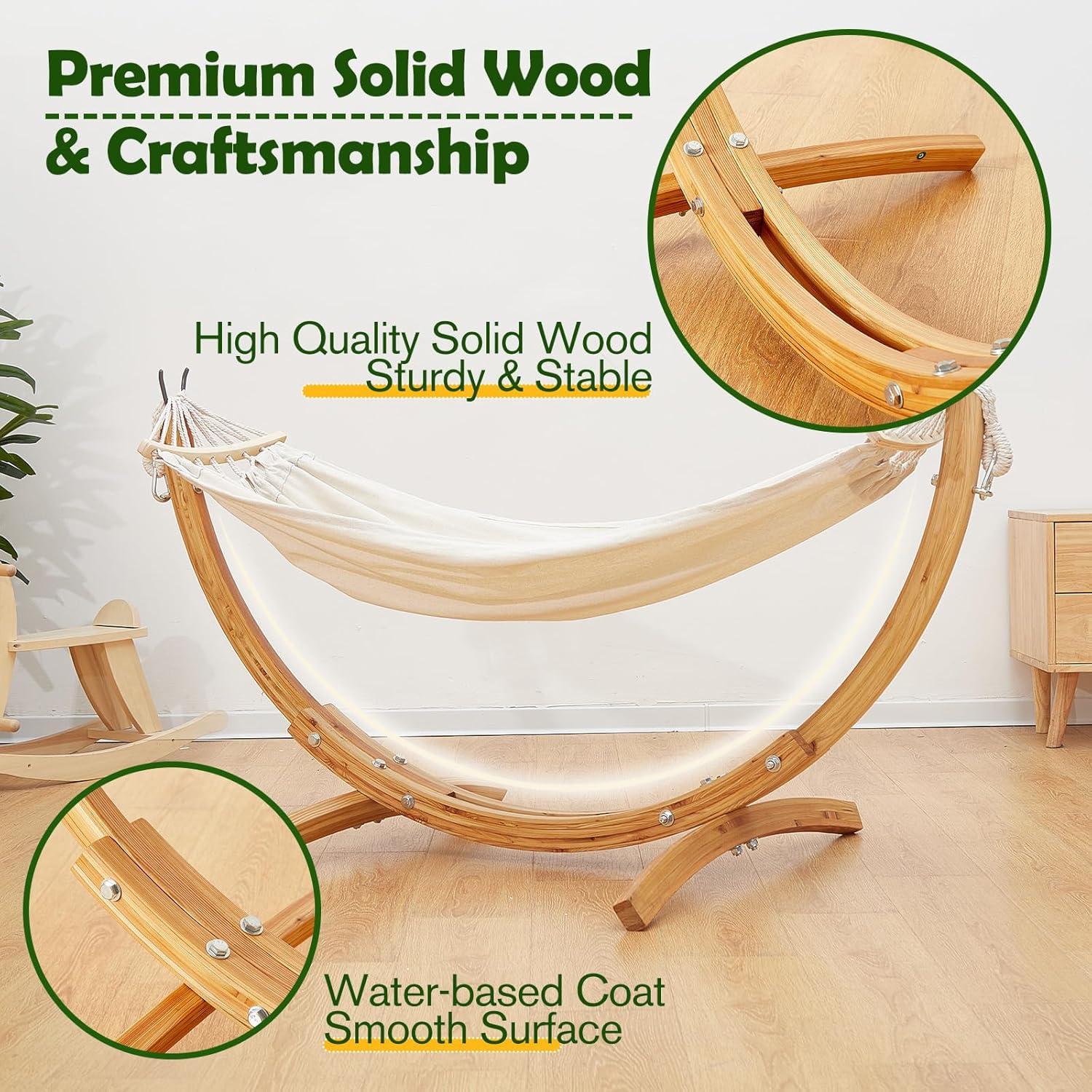 Hamaca de Madera FUNLIO con Soporte para Niños 3-5 Años