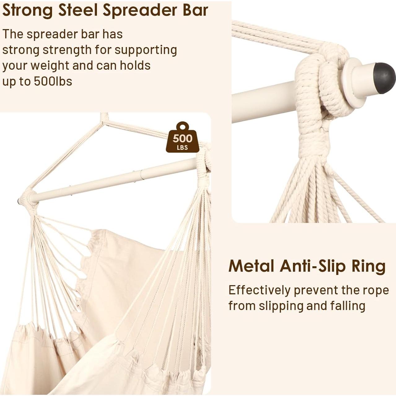 Silla Colgante Highwild Beige para Interiores y Exteriores - 227 kg