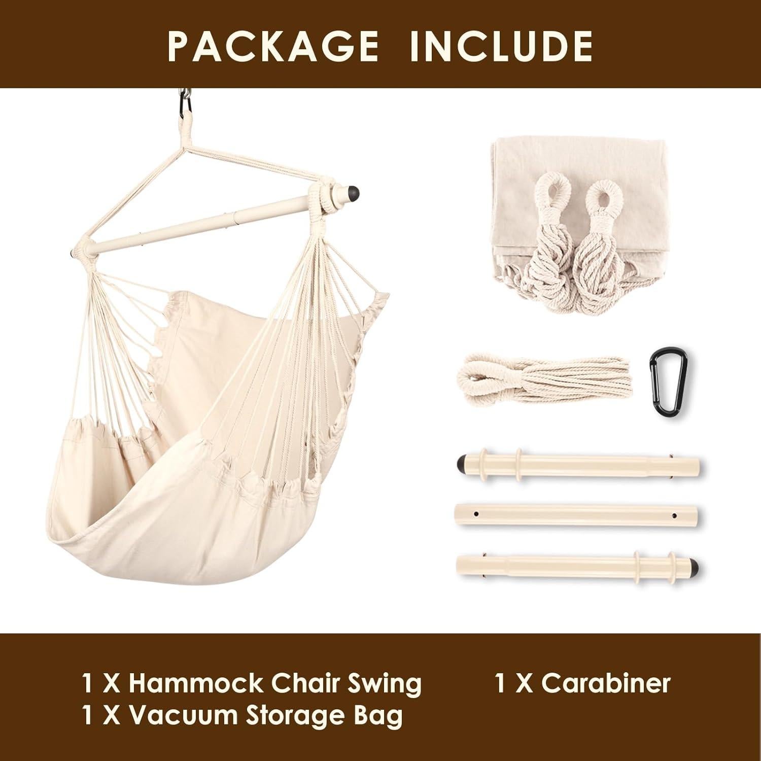 Silla Colgante Highwild Beige para Interiores y Exteriores - 227 kg