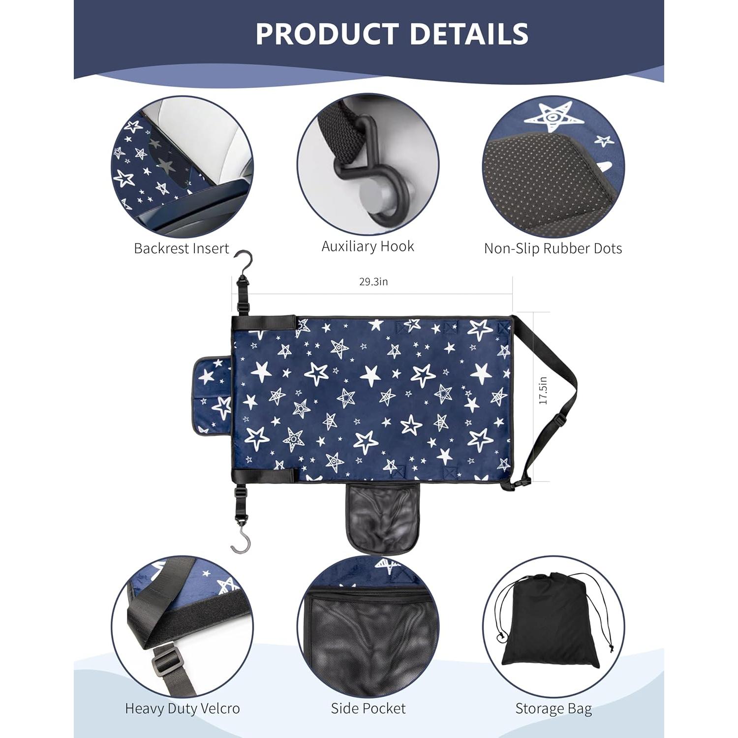 Cama de avión para niños TinlyFinly, hamaca portátil antideslizante