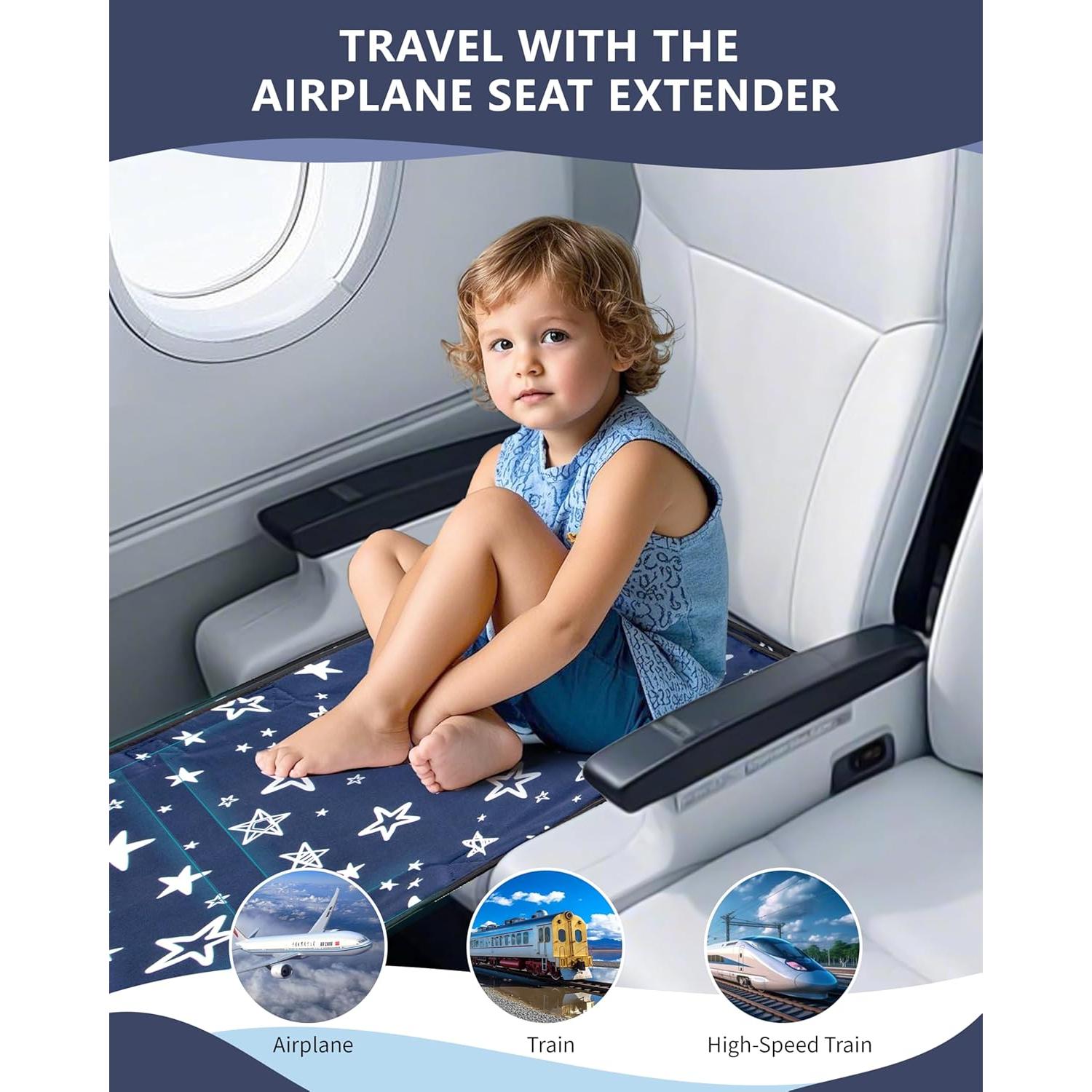 Cama de avión para niños TinlyFinly, hamaca portátil antideslizante