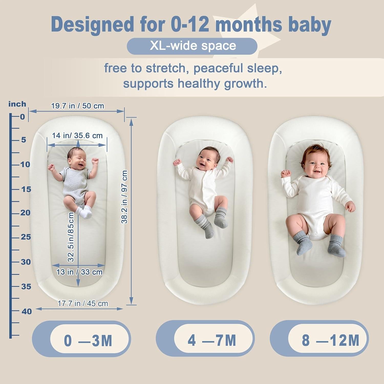 Cuna portátil grande azul para bebés - Cuna de viaje con toldo