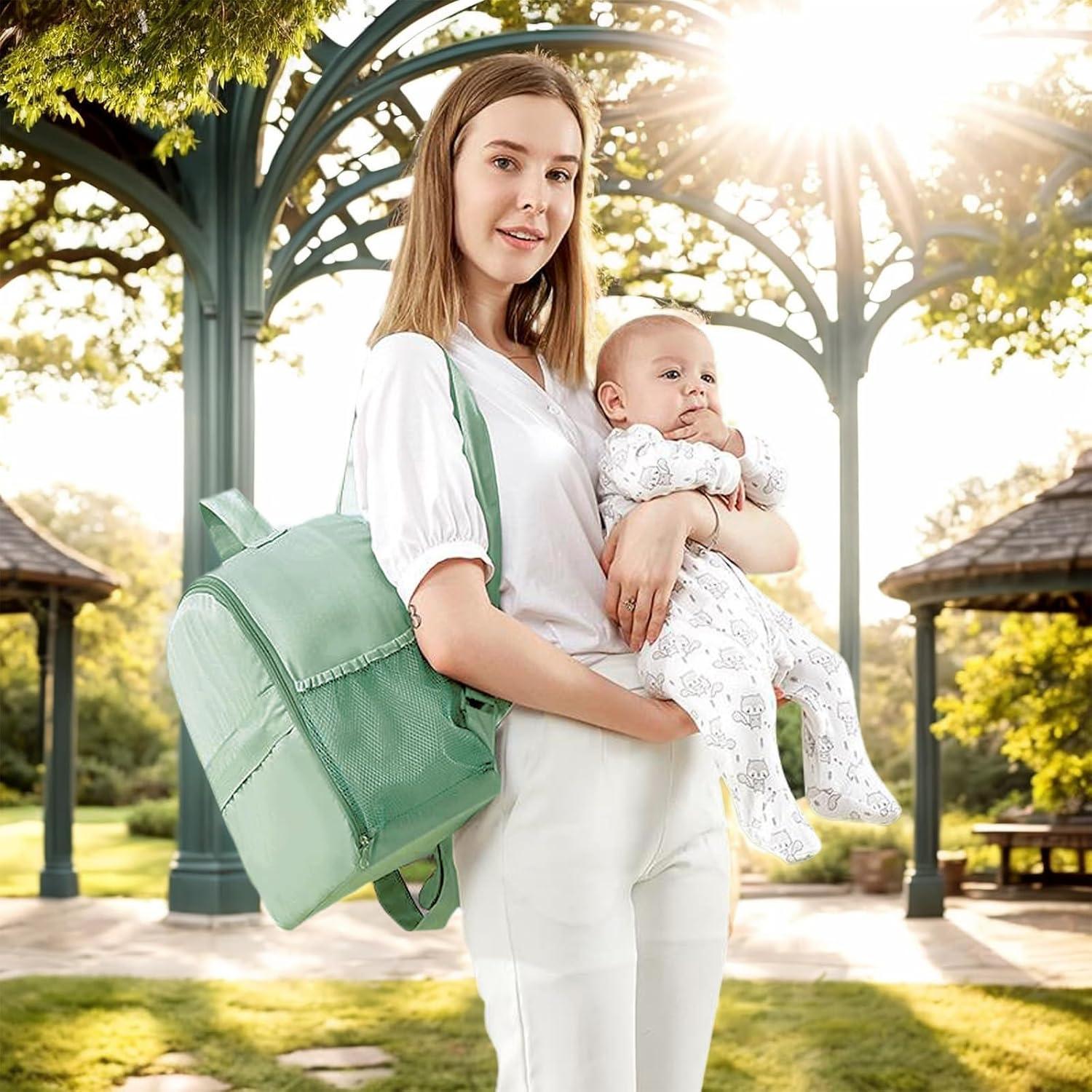 Cuna portátil grande azul para bebés - Cuna de viaje con toldo