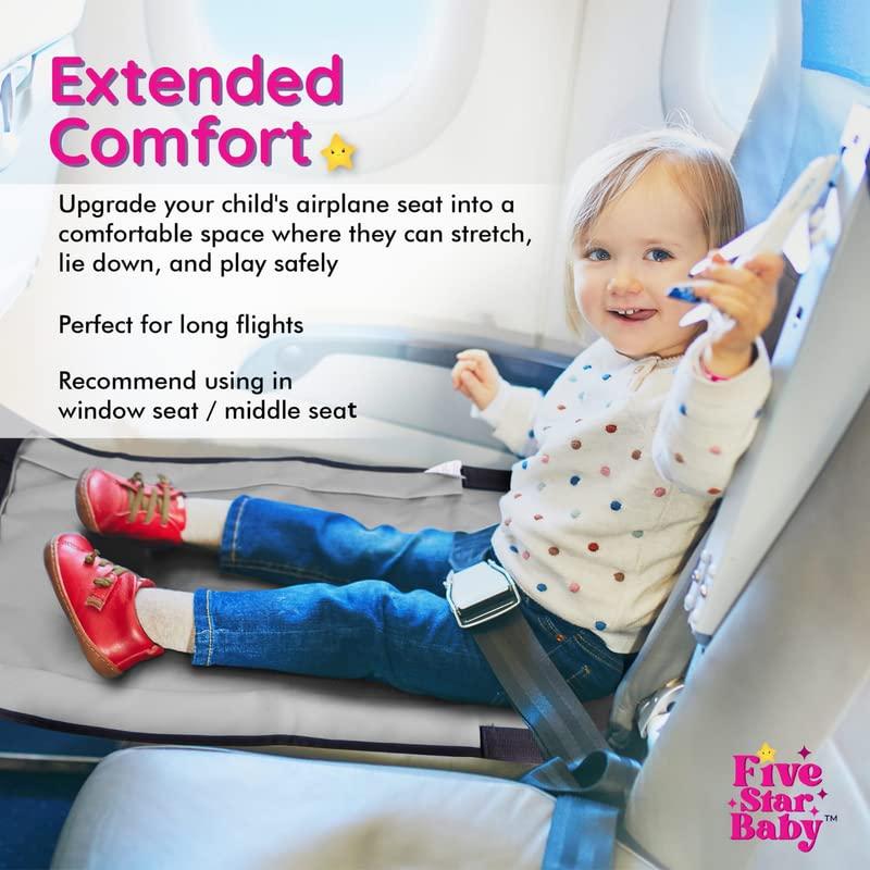 Cama de avión portátil FiveStarBaby para niños - Gris