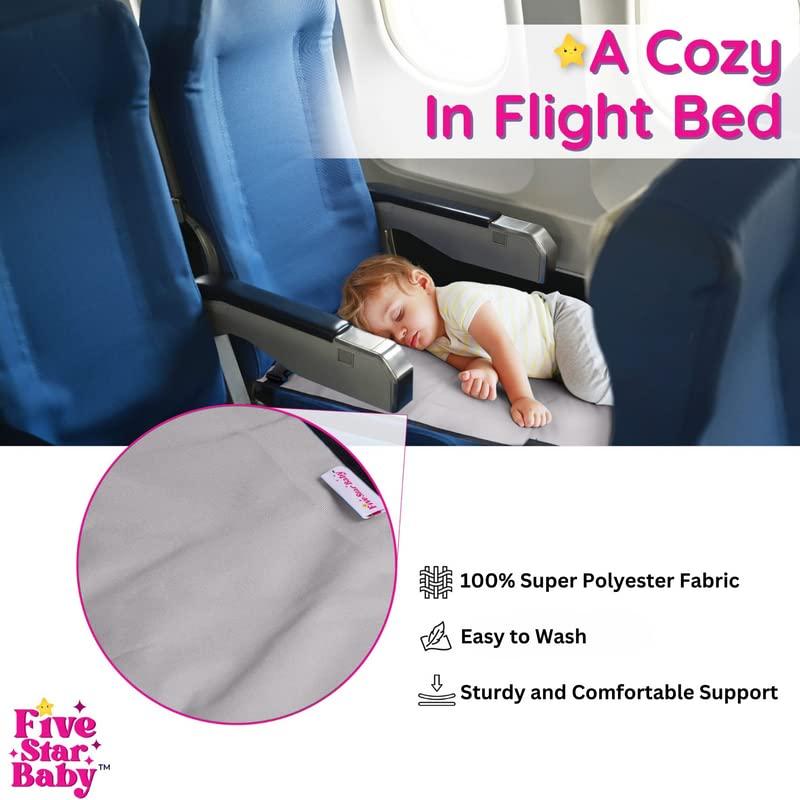 Cama de avión portátil FiveStarBaby para niños - Gris