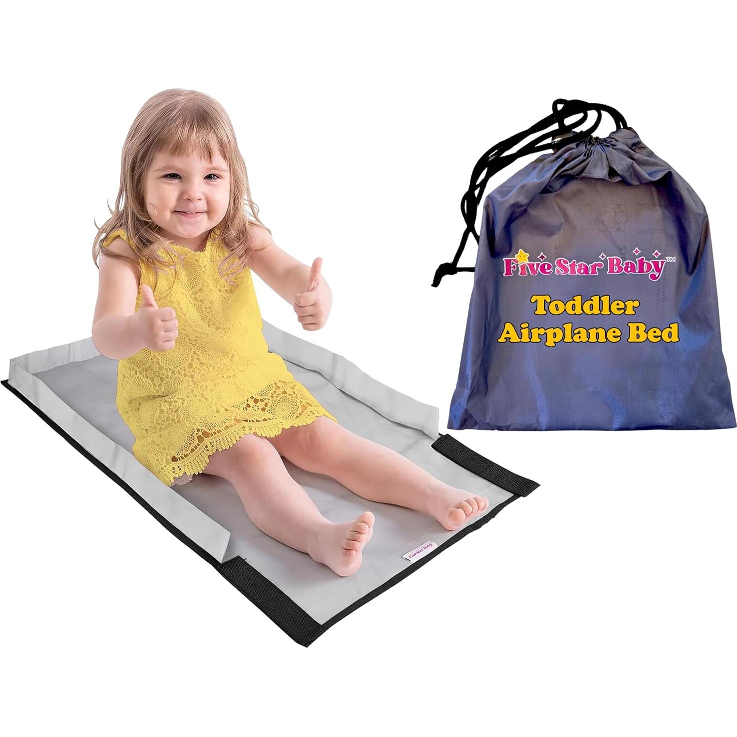 Cama de avión portátil FiveStarBaby para niños - Gris