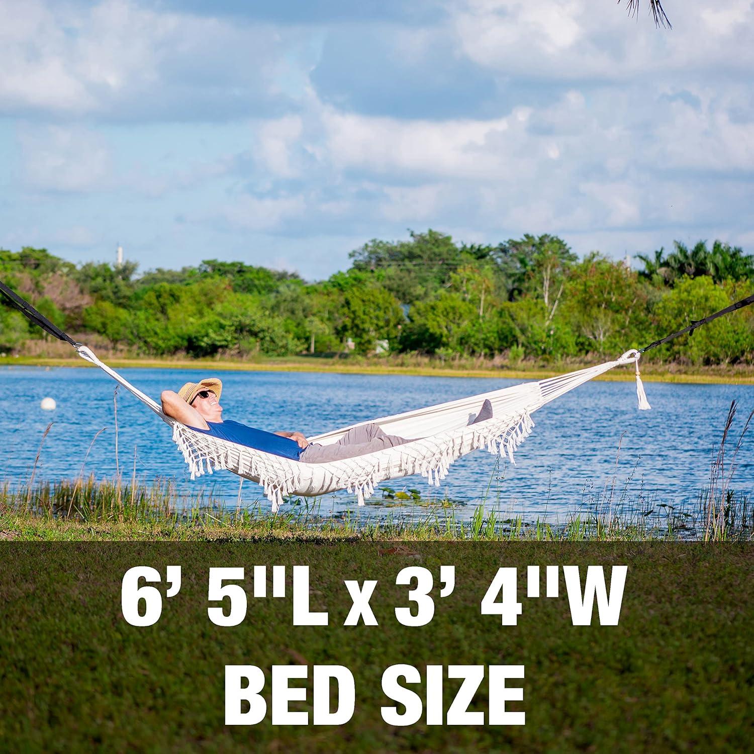 Hamaca Bliss Hammocks BH-400WFRCA 1.95m con flecos marrón