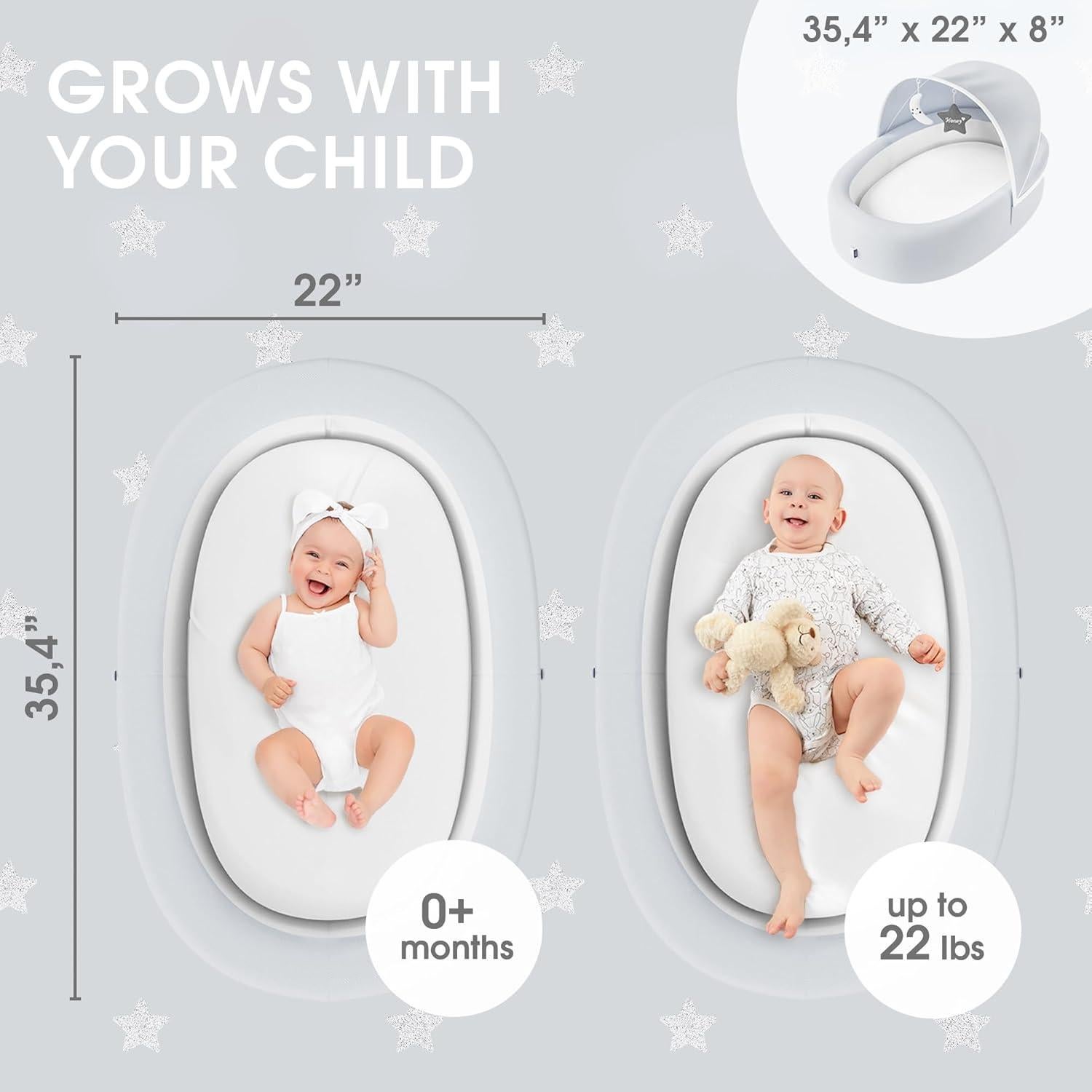 Nido de bebé portátil Biliboo - Cuna de viaje 56x20x90cm