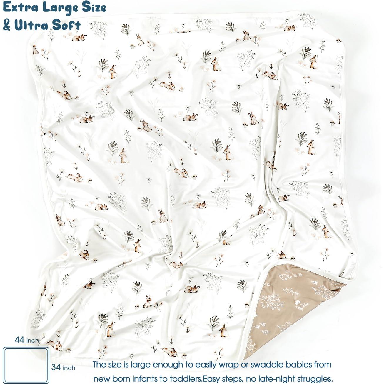Manta Reversible para Bebés GRSSDER 86x112 cm Conejo Bonito