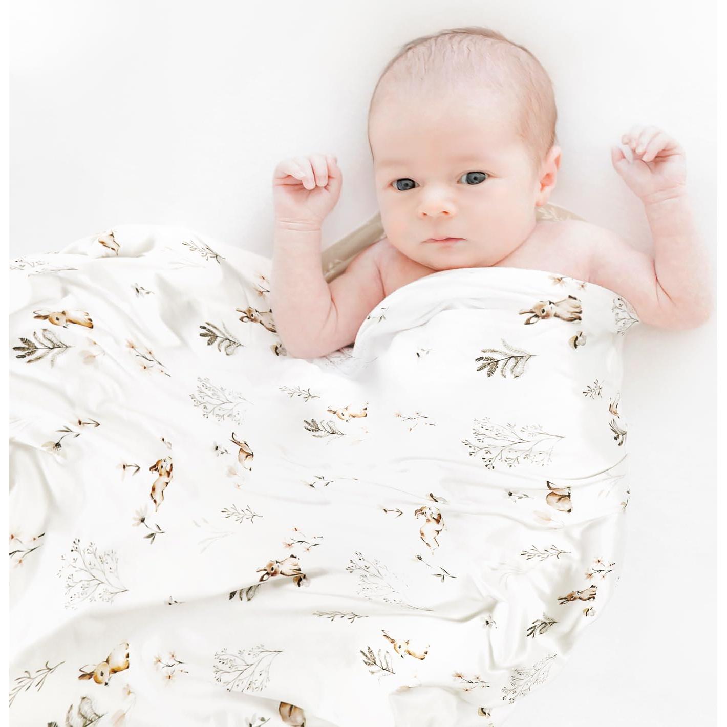 Manta Reversible para Bebés GRSSDER 86x112 cm Conejo Bonito