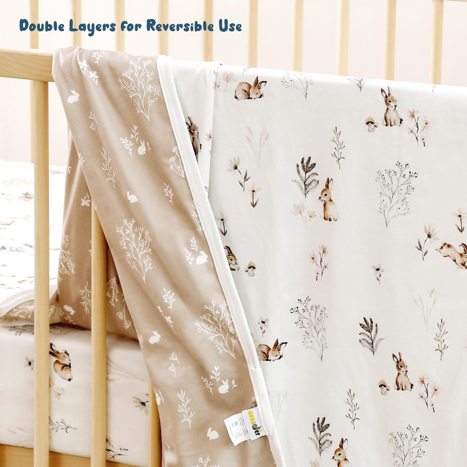 Manta Reversible para Bebés GRSSDER 86x112 cm Conejo Bonito