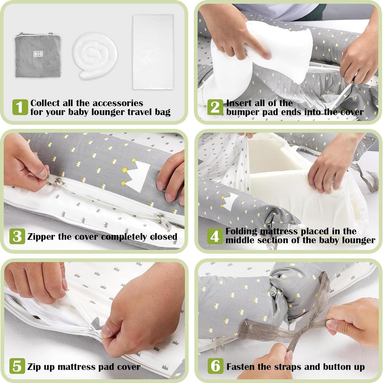 Cojín Portátil para Bebés Loevin Lunares Rosados 87.8x53.3cm