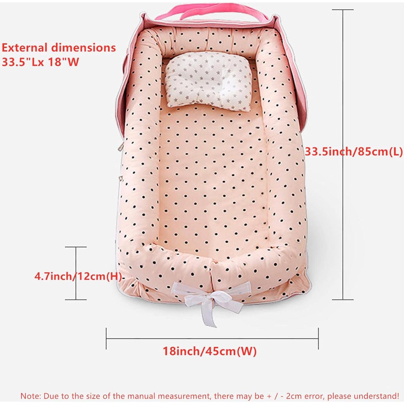 Cojín Portátil para Bebés Loevin Lunares Rosados 87.8x53.3cm