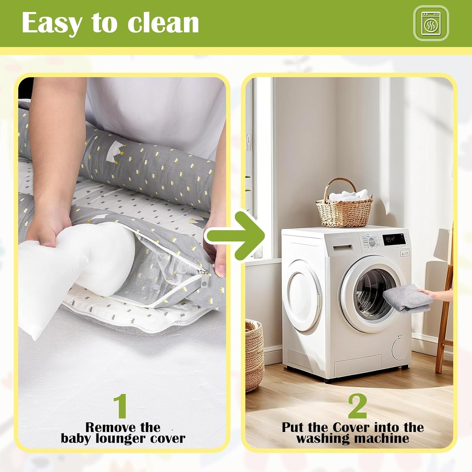 Cojín Portátil para Bebés Loevin Lunares Rosados 87.8x53.3cm