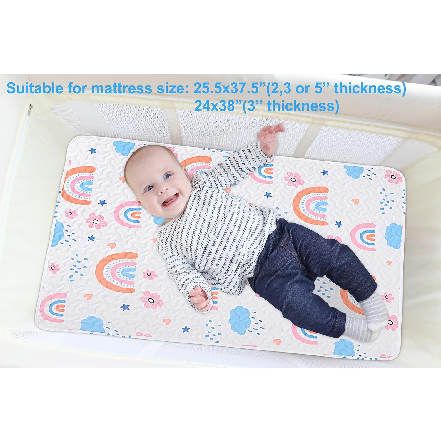 Sábana Ajustable MatLeya para Pack n Play Acolchada 96.5x66 cm