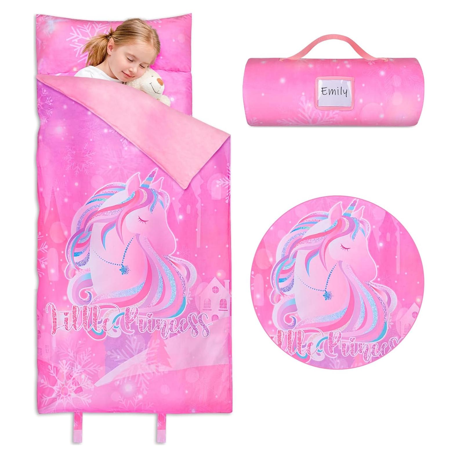 Esteras para Siesta Nidoul con Almohada Unicornio Rosa 140x56cm