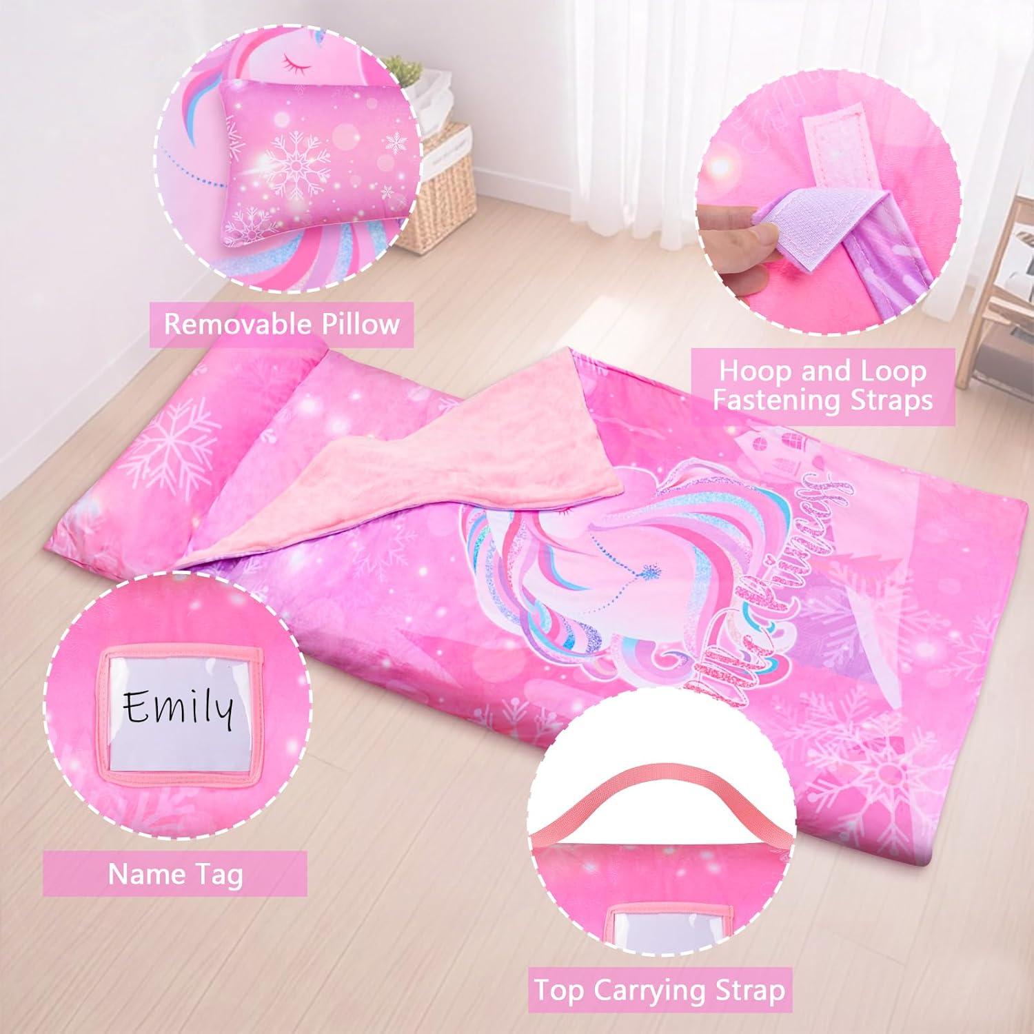 Esteras para Siesta Nidoul con Almohada Unicornio Rosa 140x56cm