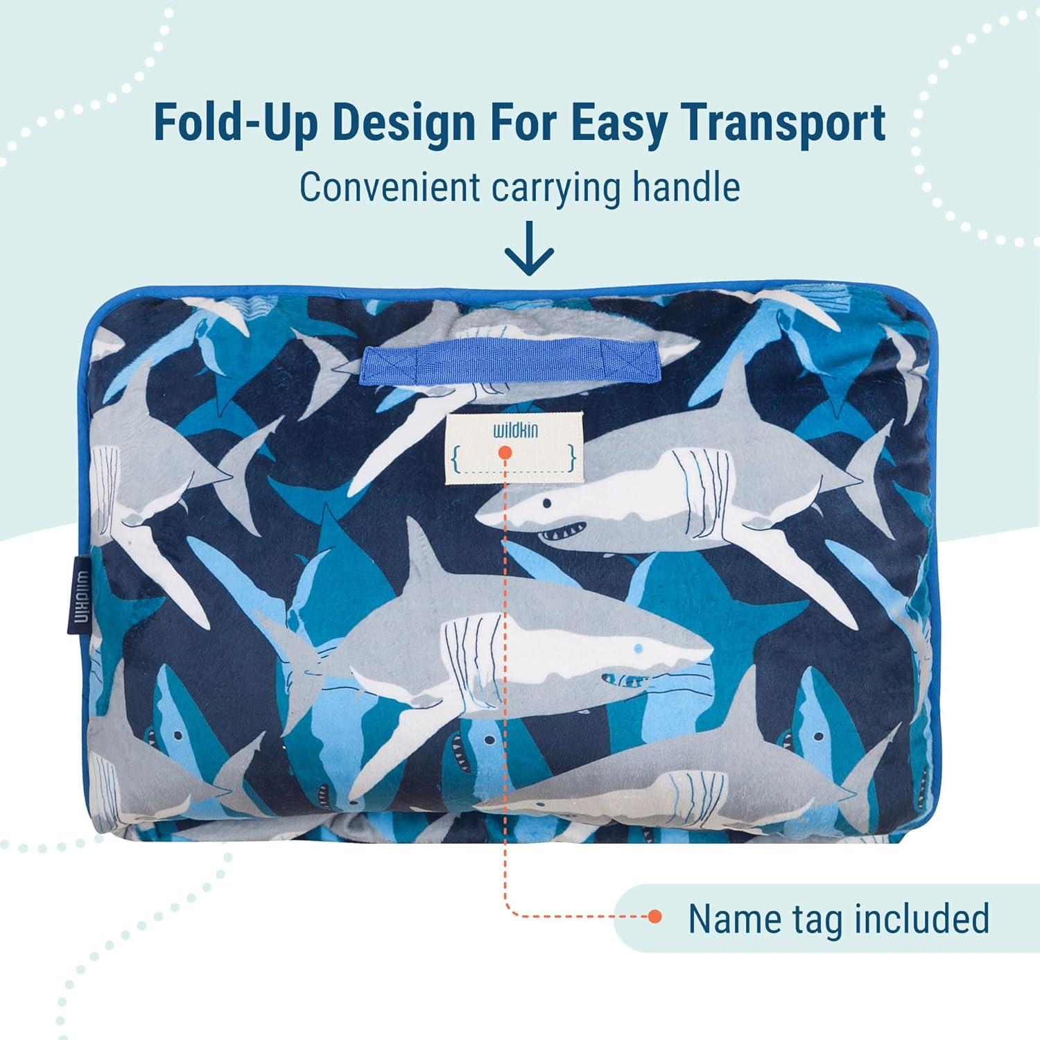 Alfombra de Siesta de Peluche Wildkin Tiburones 145x50 cm