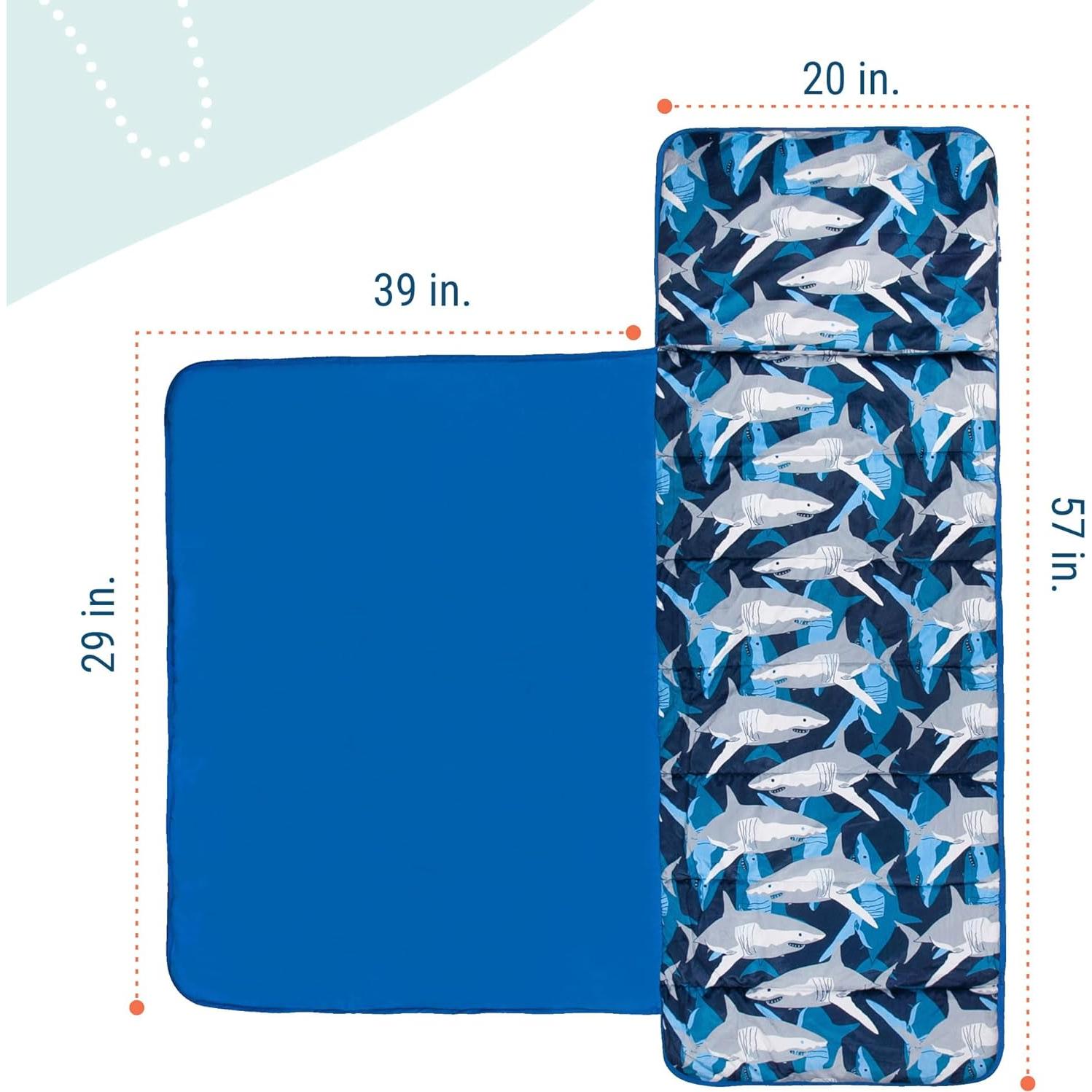 Alfombra de Siesta de Peluche Wildkin Tiburones 145x50 cm