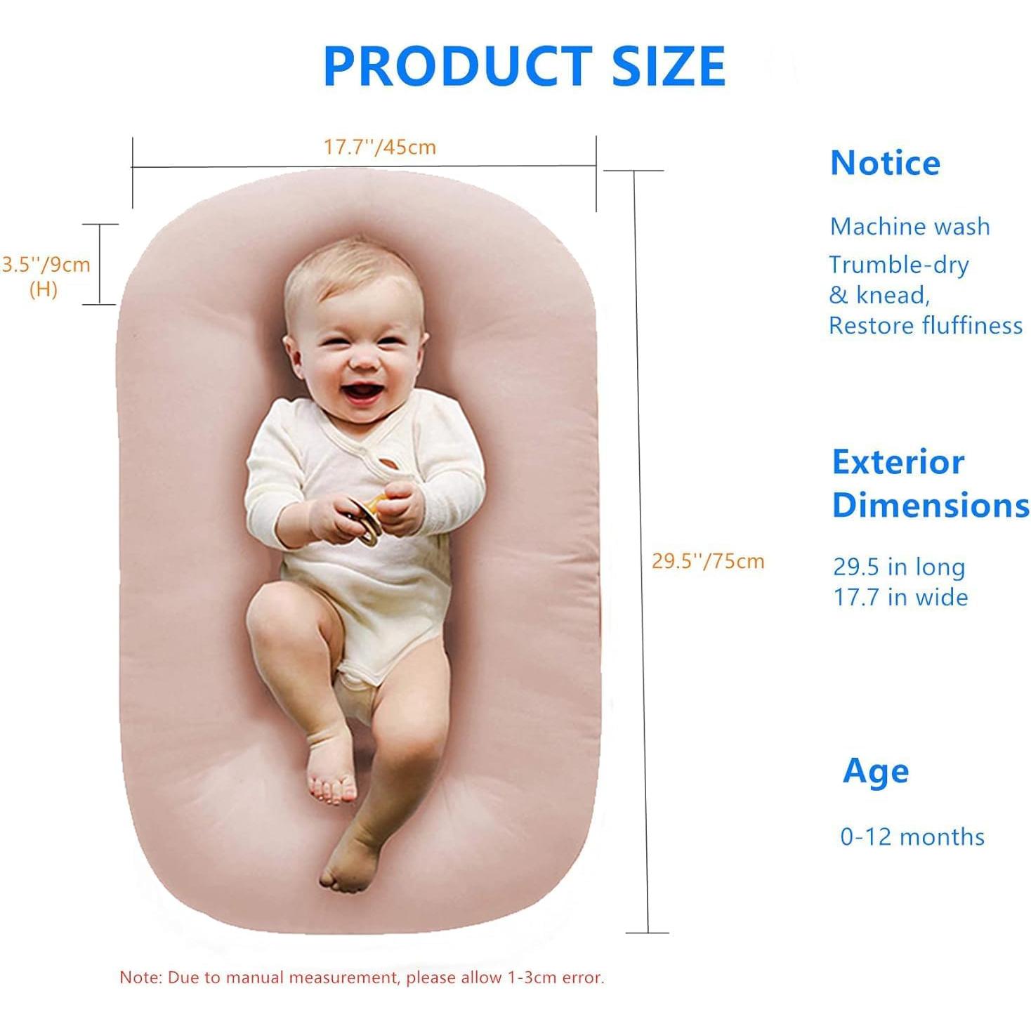 Alfombra de Juego para Bebés Vicorise 100% Algodón Rosa 75x45cm