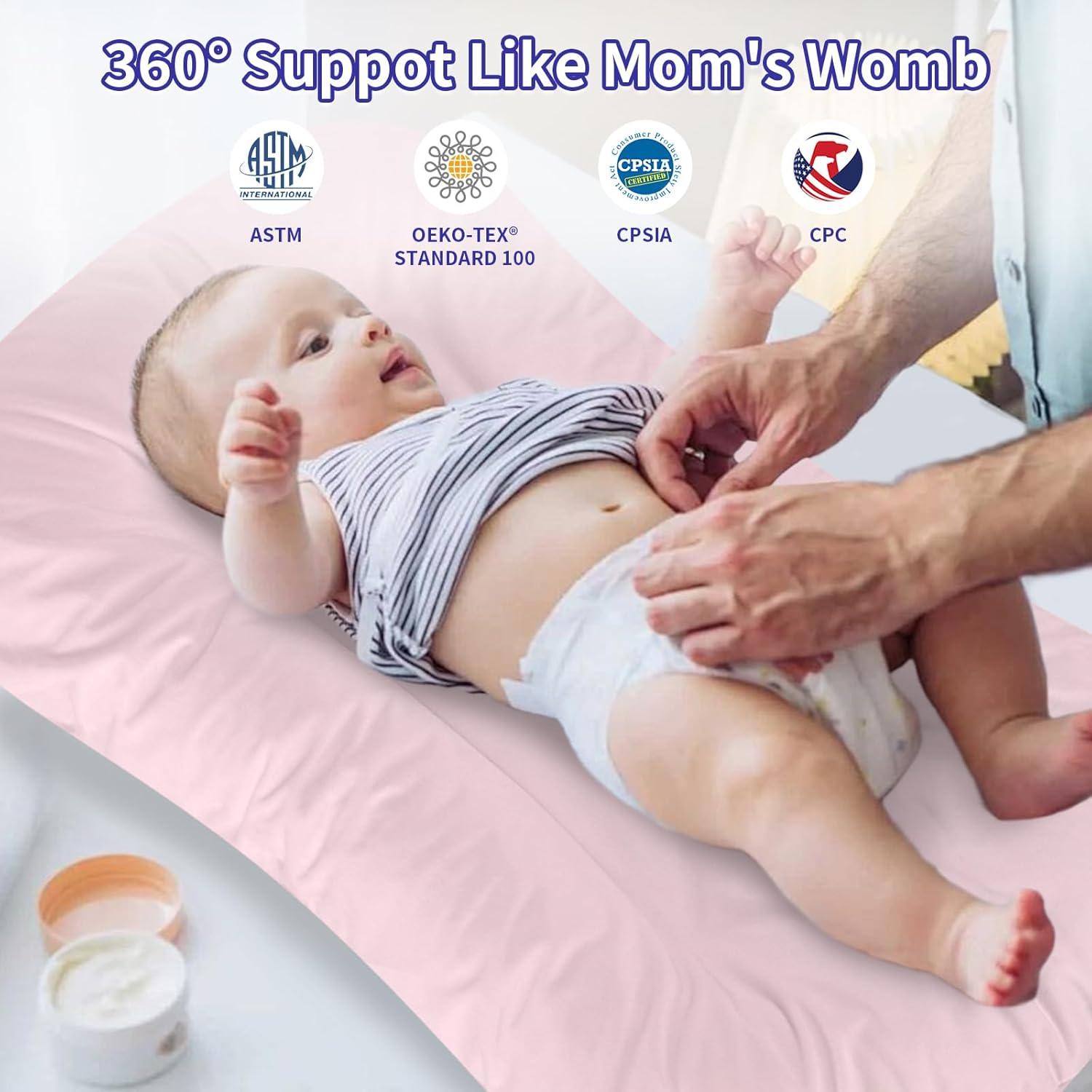 Alfombra de Juego para Bebés Vicorise 100% Algodón Rosa 75x45cm