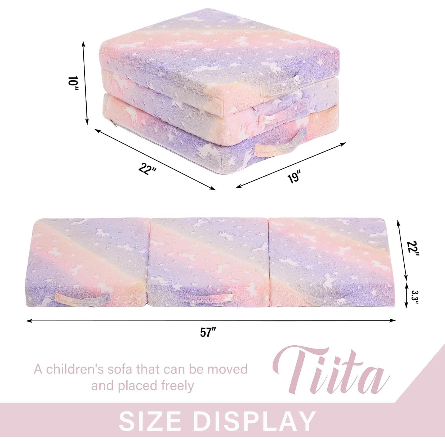 Colchón Trifold Tiita para Niños 144.78x55.88 cm Brilla en la Oscuridad