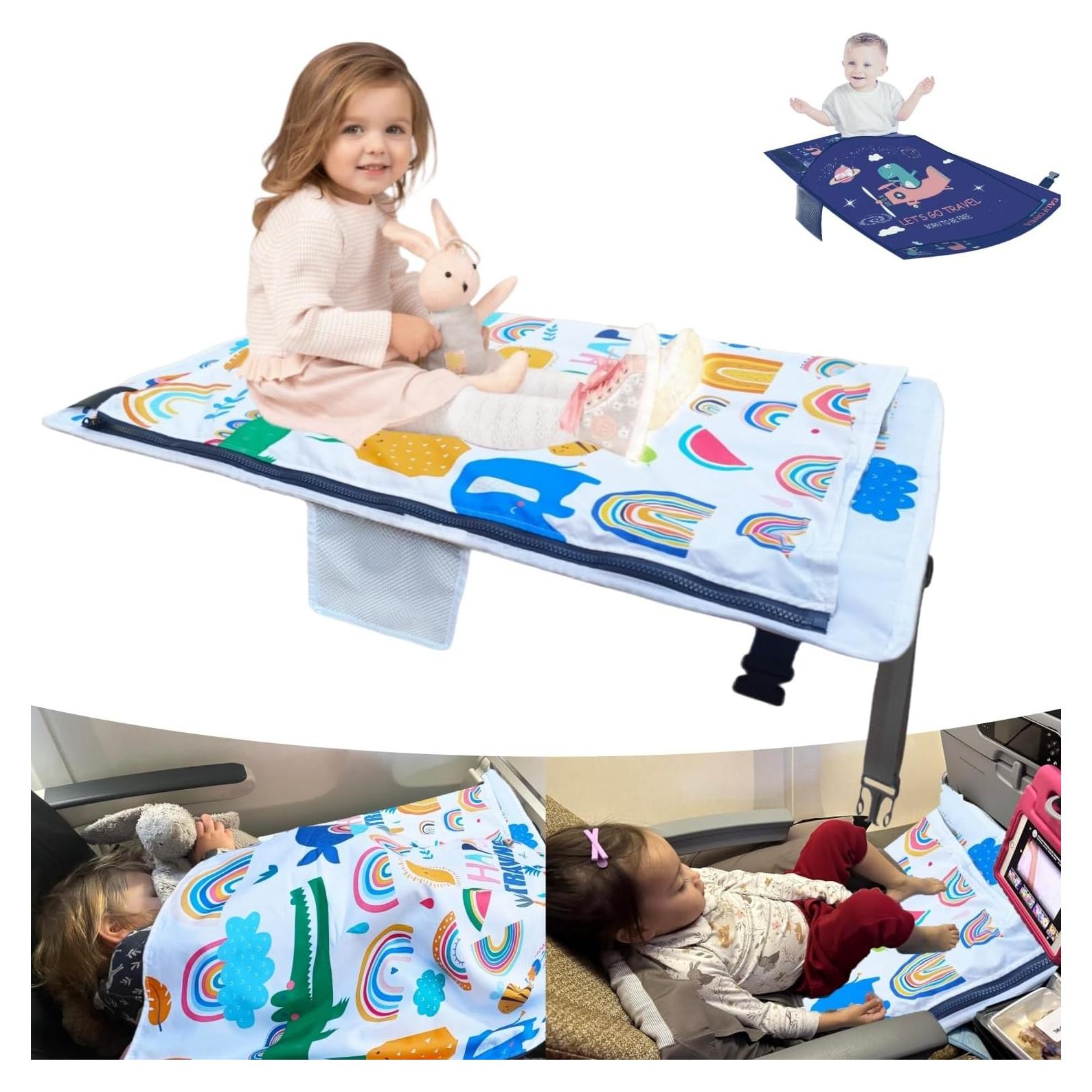 Cama de avión portátil para niños - Extensor de asiento blanco
