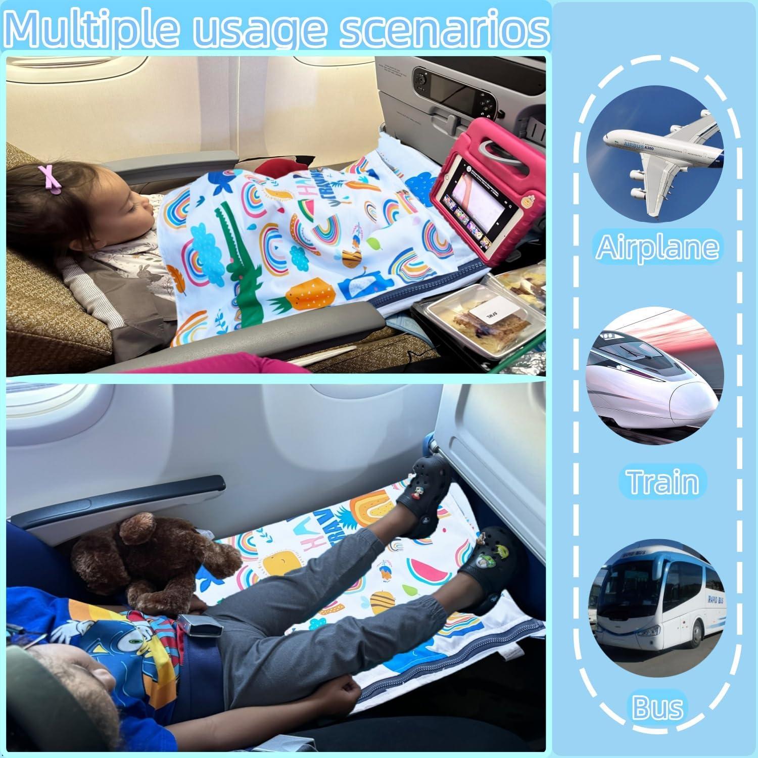 Cama de avión portátil para niños - Extensor de asiento blanco
