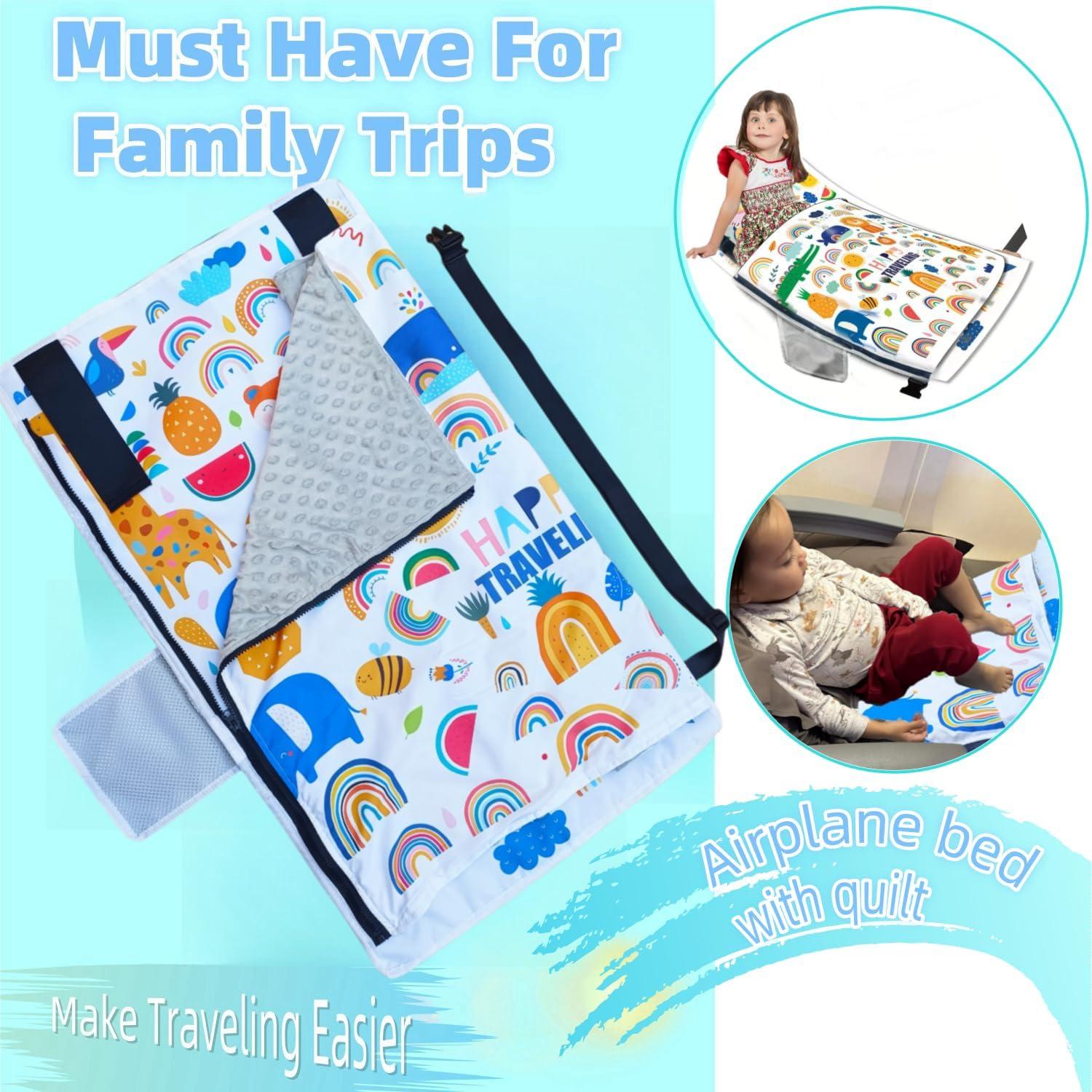 Cama de avión portátil para niños - Extensor de asiento blanco