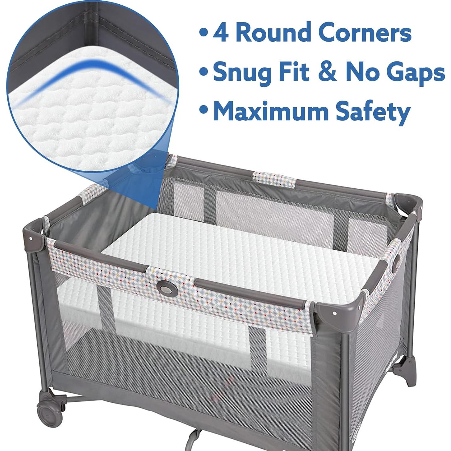 Colchón Goleem para Pack n Play 96.5x66cm, Almohadilla Impermeable