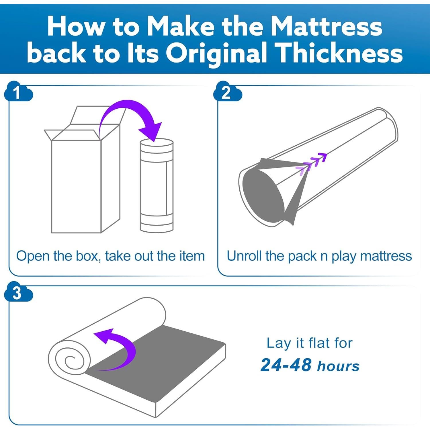 Colchón Goleem para Pack n Play 96.5x66cm, Almohadilla Impermeable