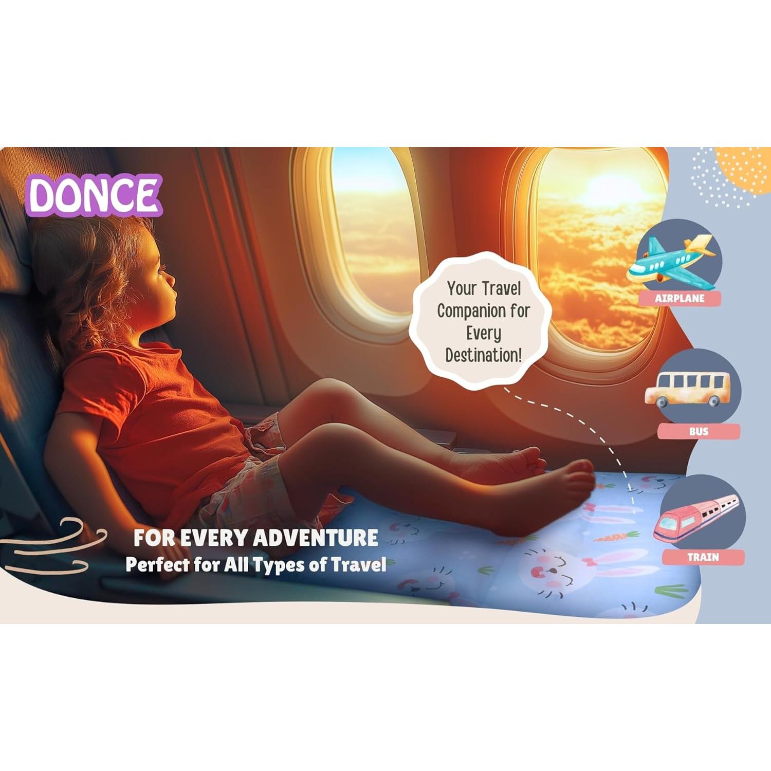 Cama de Viaje en Avión Donce para Niños Pequeños - Compacta y Antideslizante